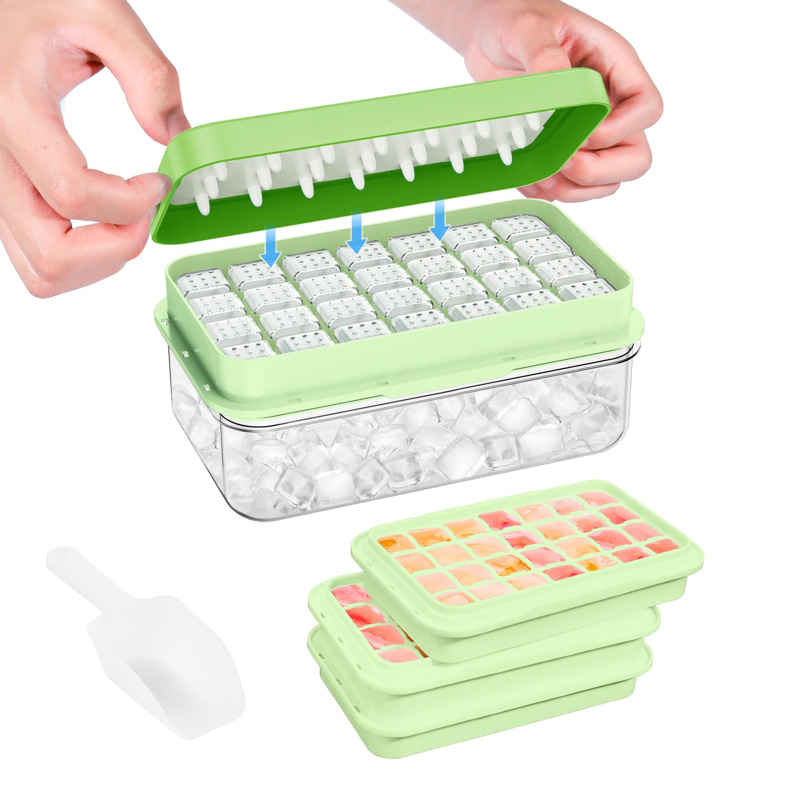 Ice Cube Tray with Lid and Bin
