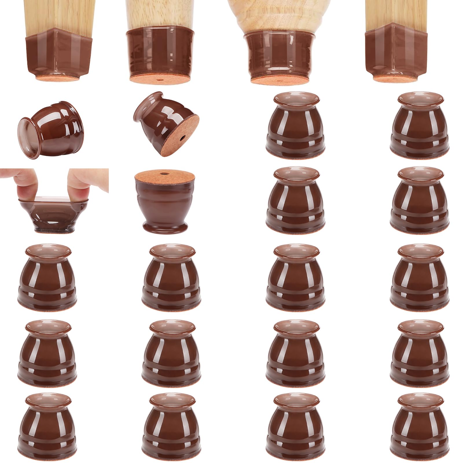 16 Pack Chair Leg Floor Protectors for Hardwood Floors (16 Count)
