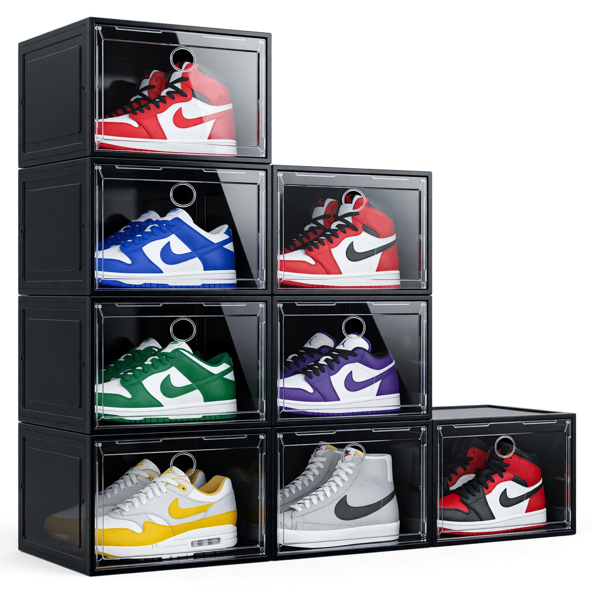 Large Clear Plastic Stackable Shoe Boxes 8 (8 Count)