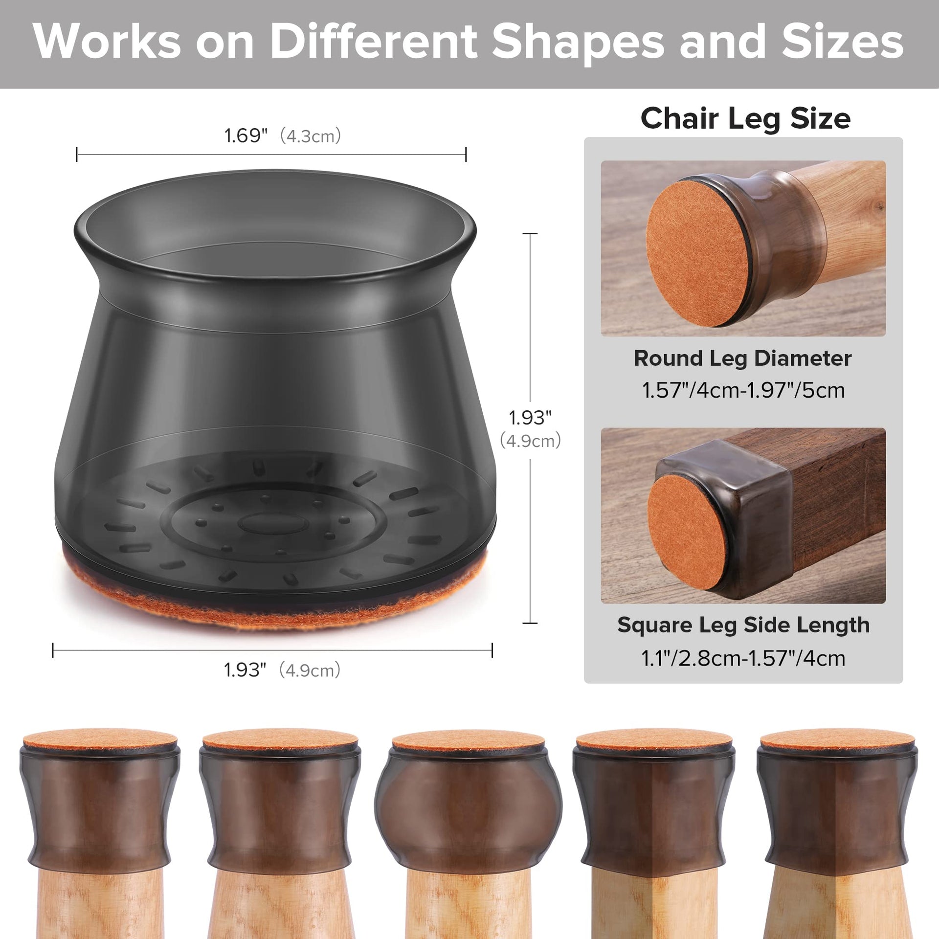 24PCS Upgraded Silicone Chair Leg Floor Protectors for Hardwood Floors (24 Count)