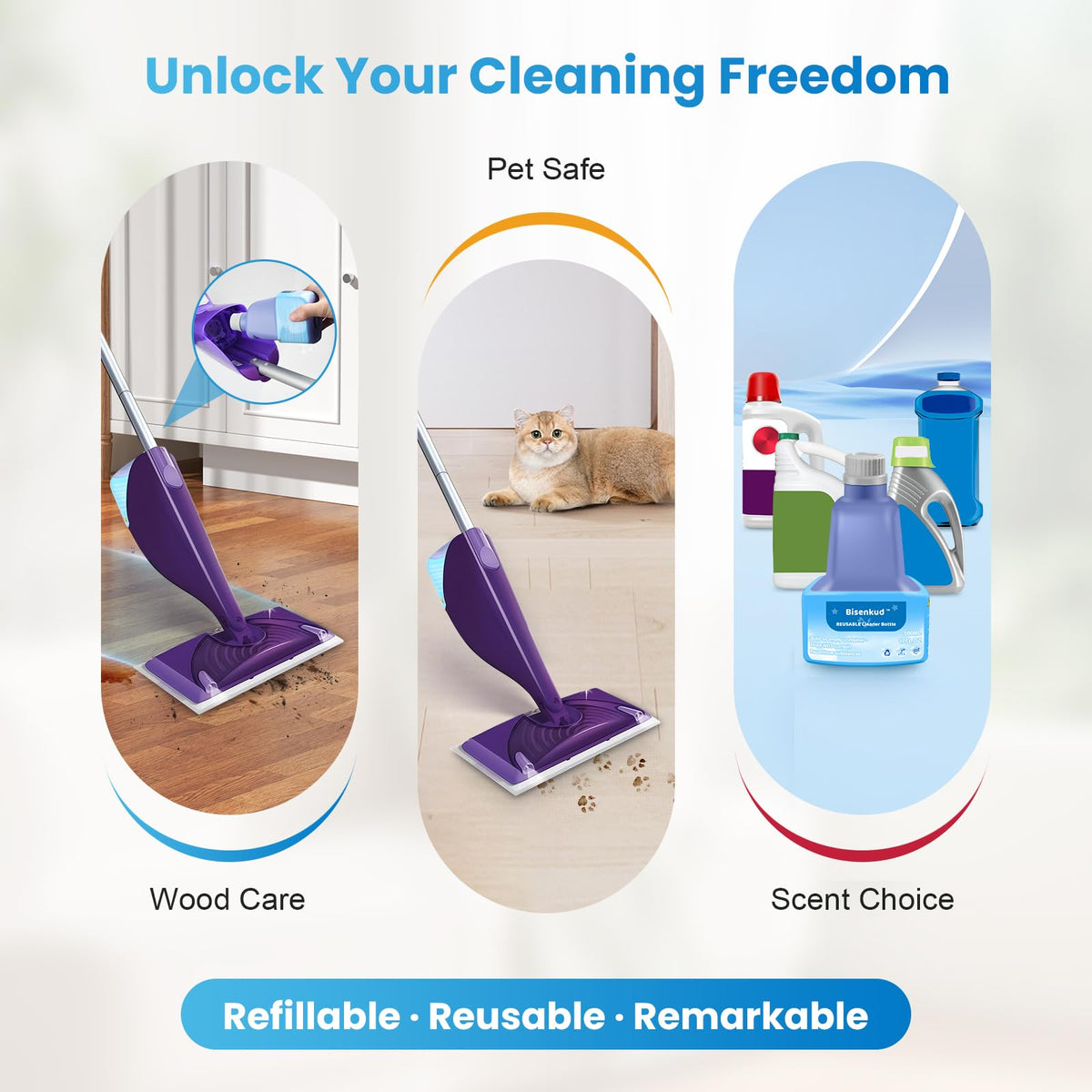 2 Pack Refillable Bottle for Swiffer® Wet Jet™ Mop (2 Count)