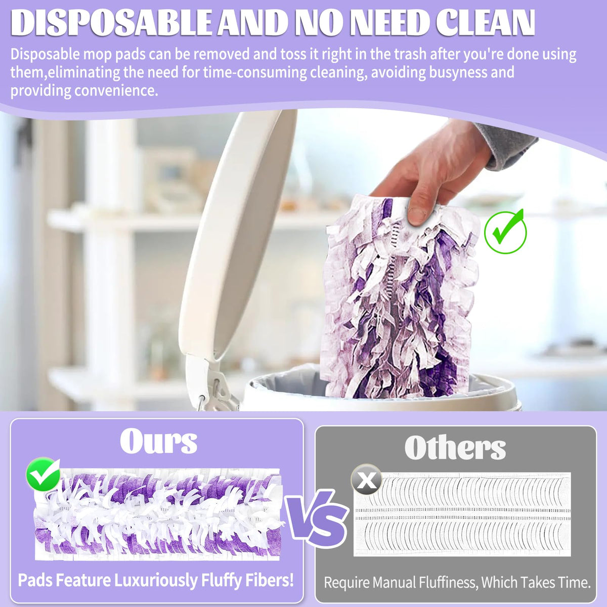 25 Pack Disposable Mop Replacement for Swiffer Power Mop Refills (25 Count)
