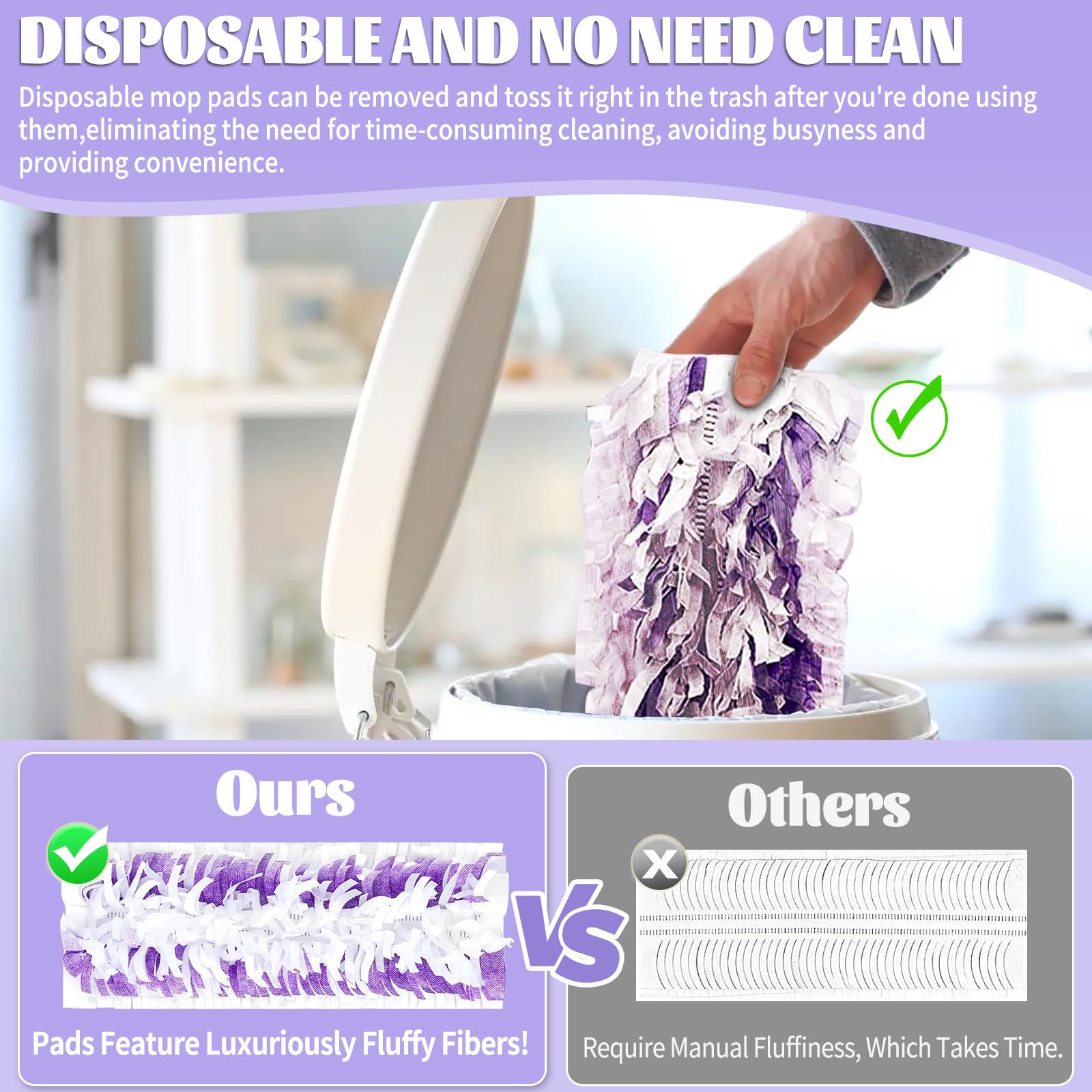 25 Pack Disposable Mop Replacement for Swiffer Power Mop Refills (25 Count)