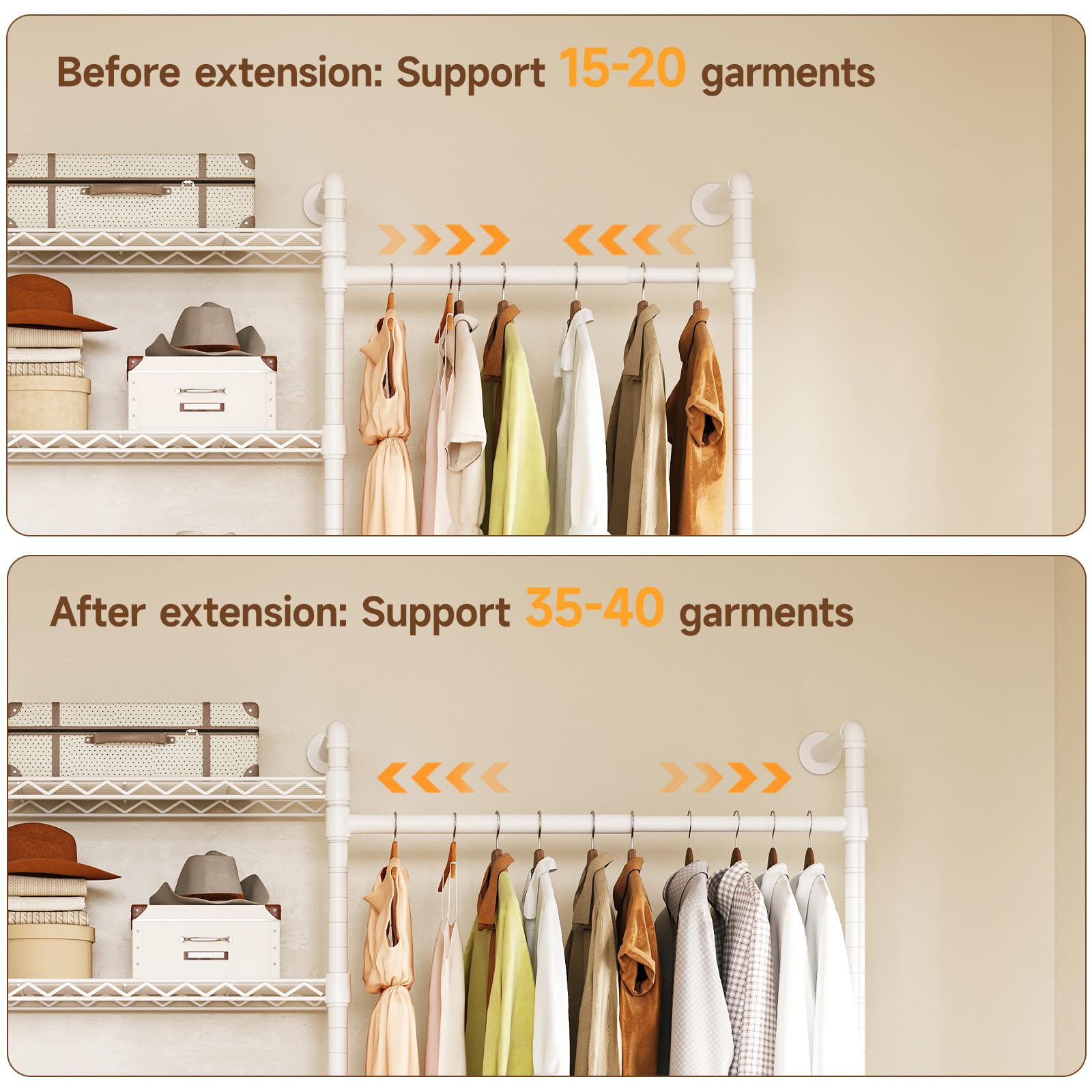L4 Wall Mounted Heavy Duty Corner Industrial Pipe Clothing Rack
