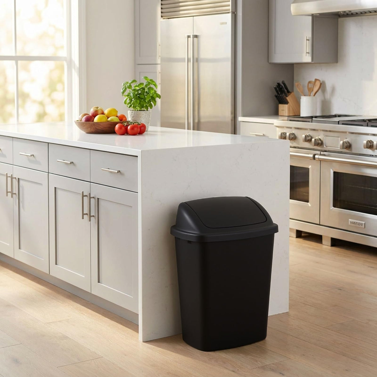 4 Pack 10 Gallon Kitchen Trash Can with Swing Lid (4 Count)