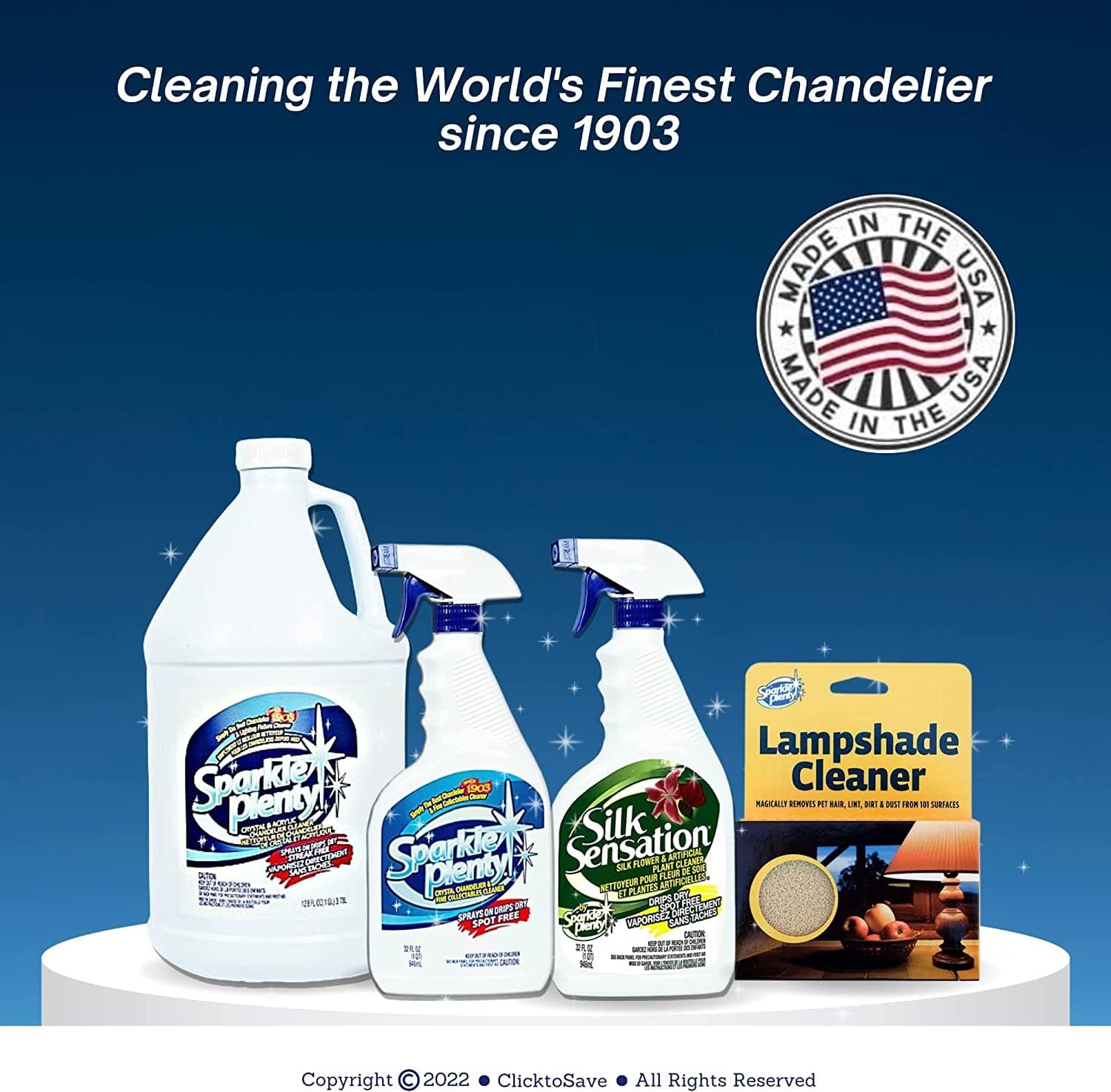 Sparkle Plenty Chandelier Cleaner Drip Dry Spray No Wipe Bundle (64 Fl Oz)