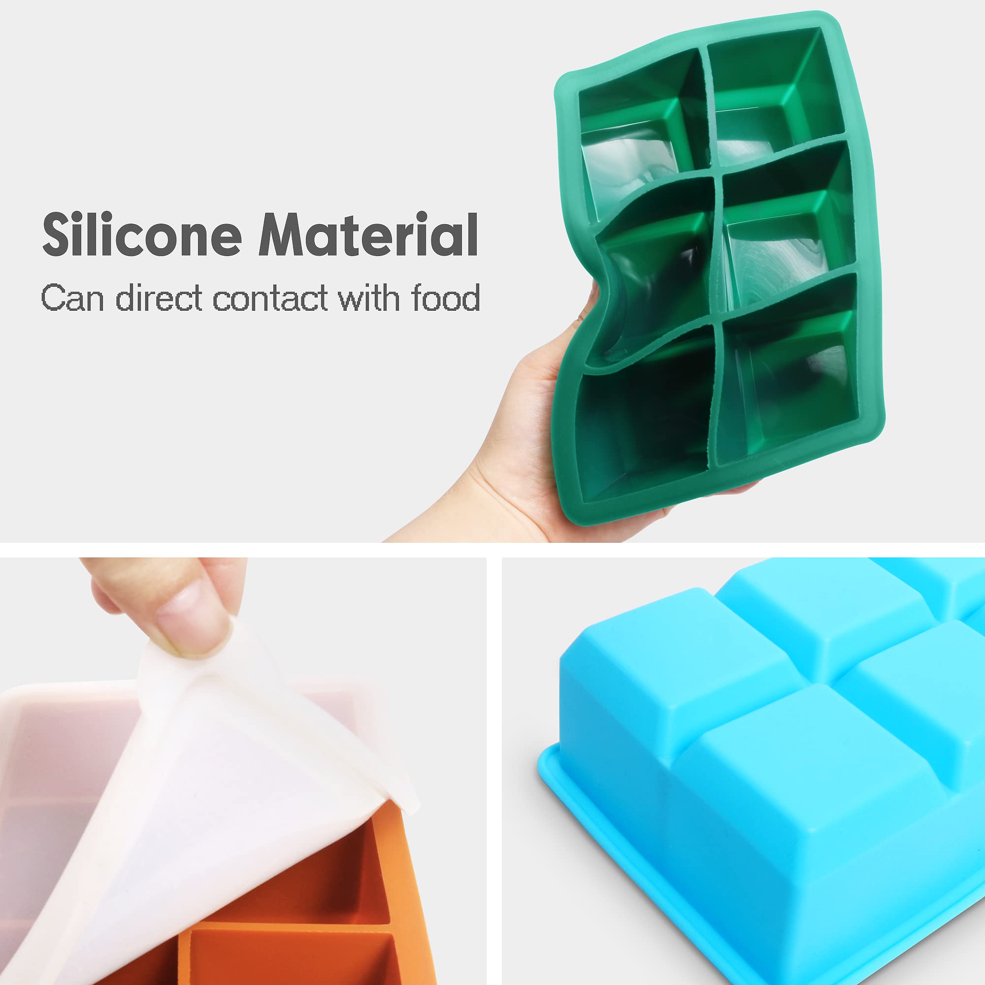 Silicone Ice Cube Trays 3 Pack (3 Count)