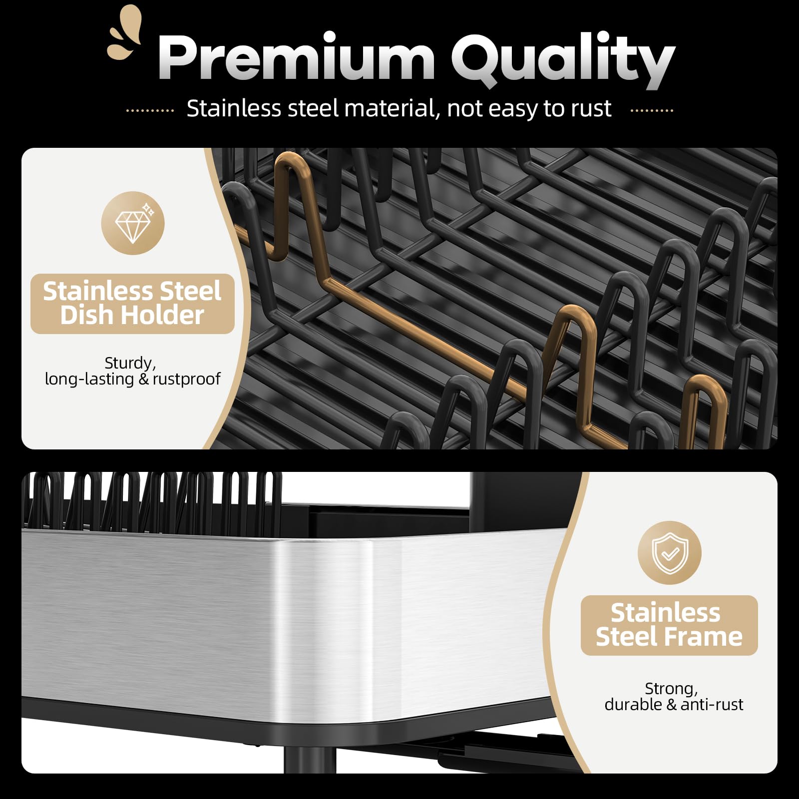 Stainless Steel Dish Drying Rack for Kitchen Counter