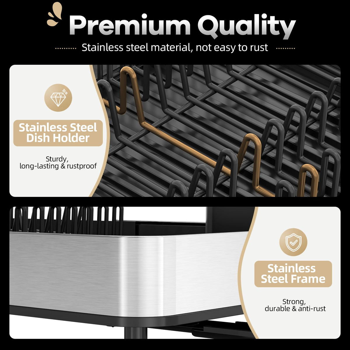 Stainless Steel Dish Drying Rack for Kitchen Counter