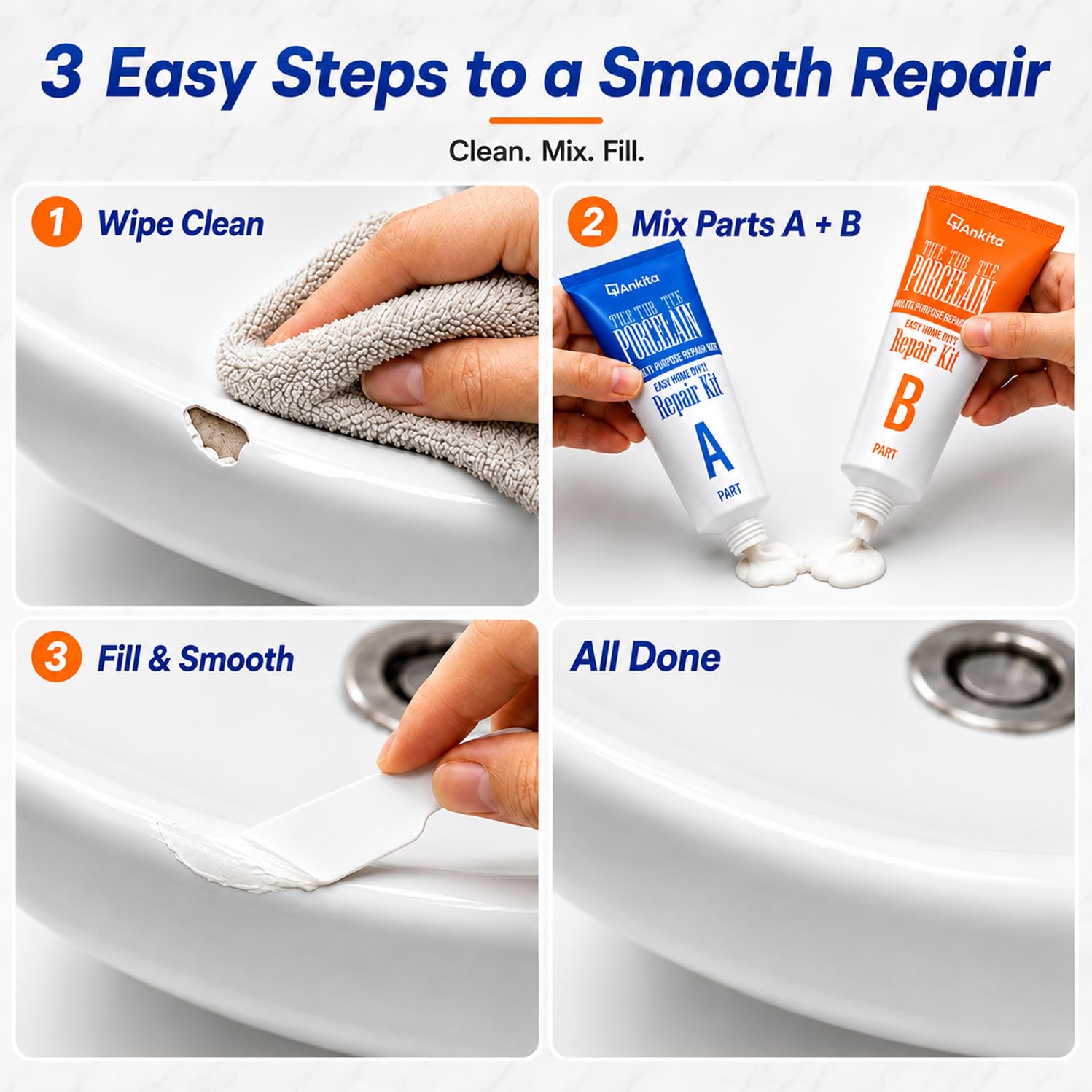 Porcelain Repair Kit White