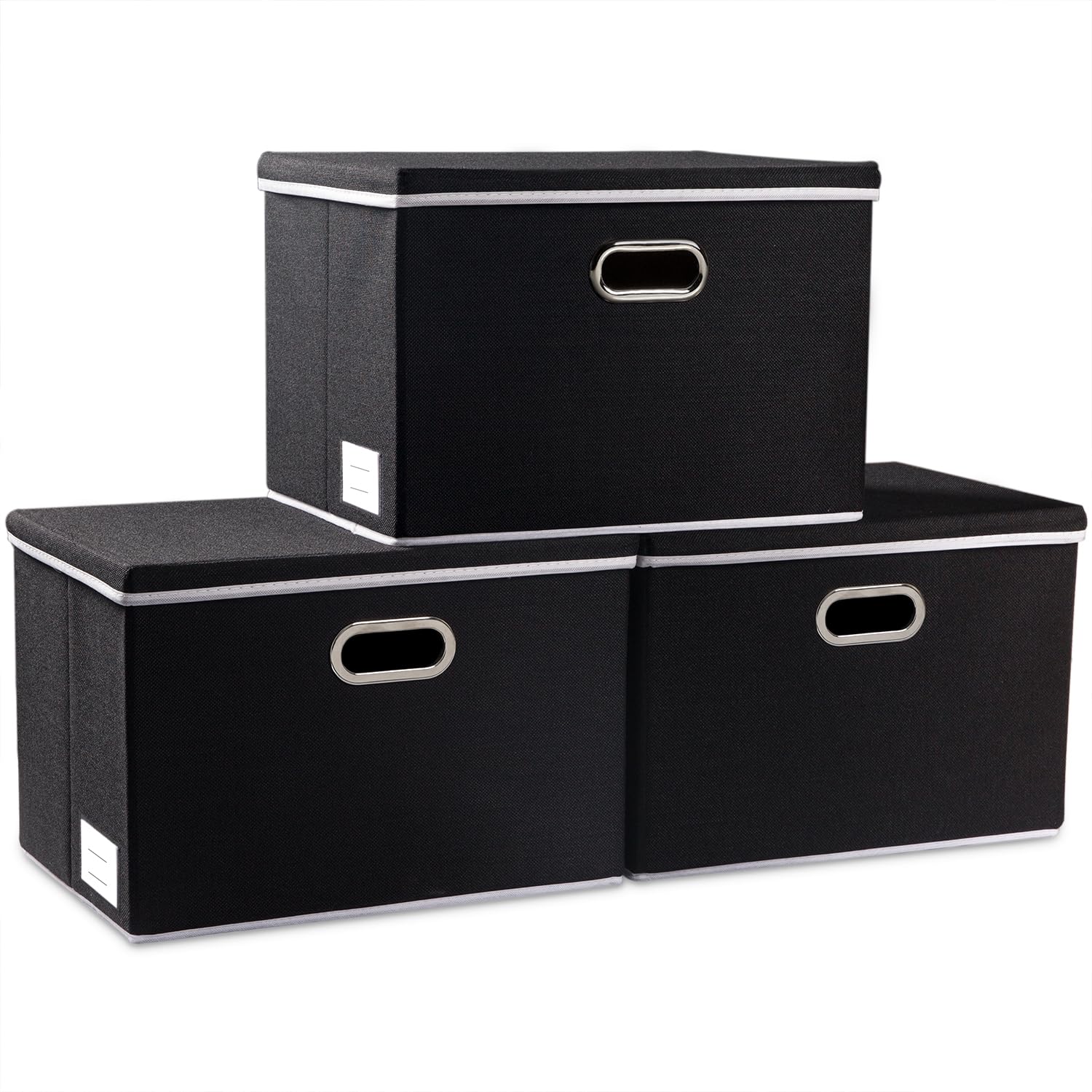 Extra Large Collapsible Storage Bins with Lids [3 (3 Count)