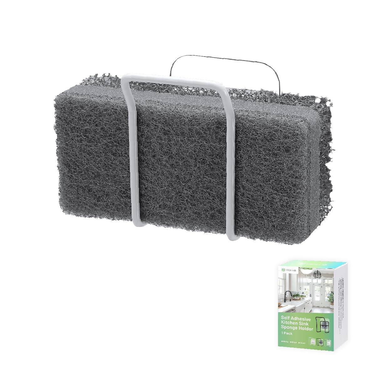 Hook LAB Reusable Sponge Holder for Kitchen Sink & Bathroom Organizer
