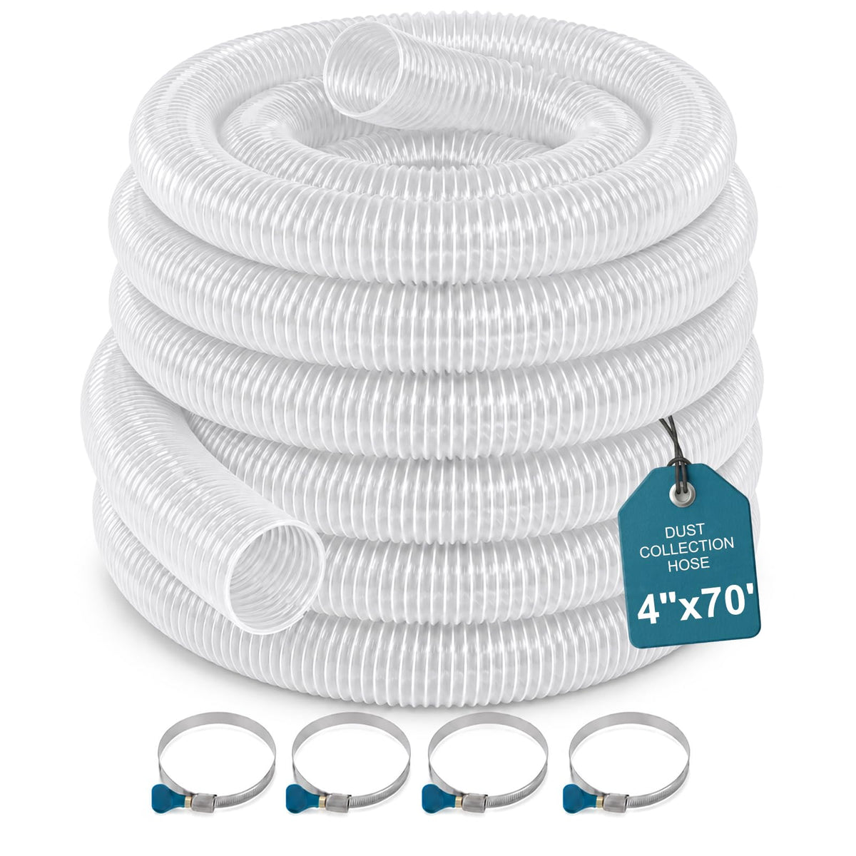 Heavy Duty PVC Dust Collection Hose 4" x 70'