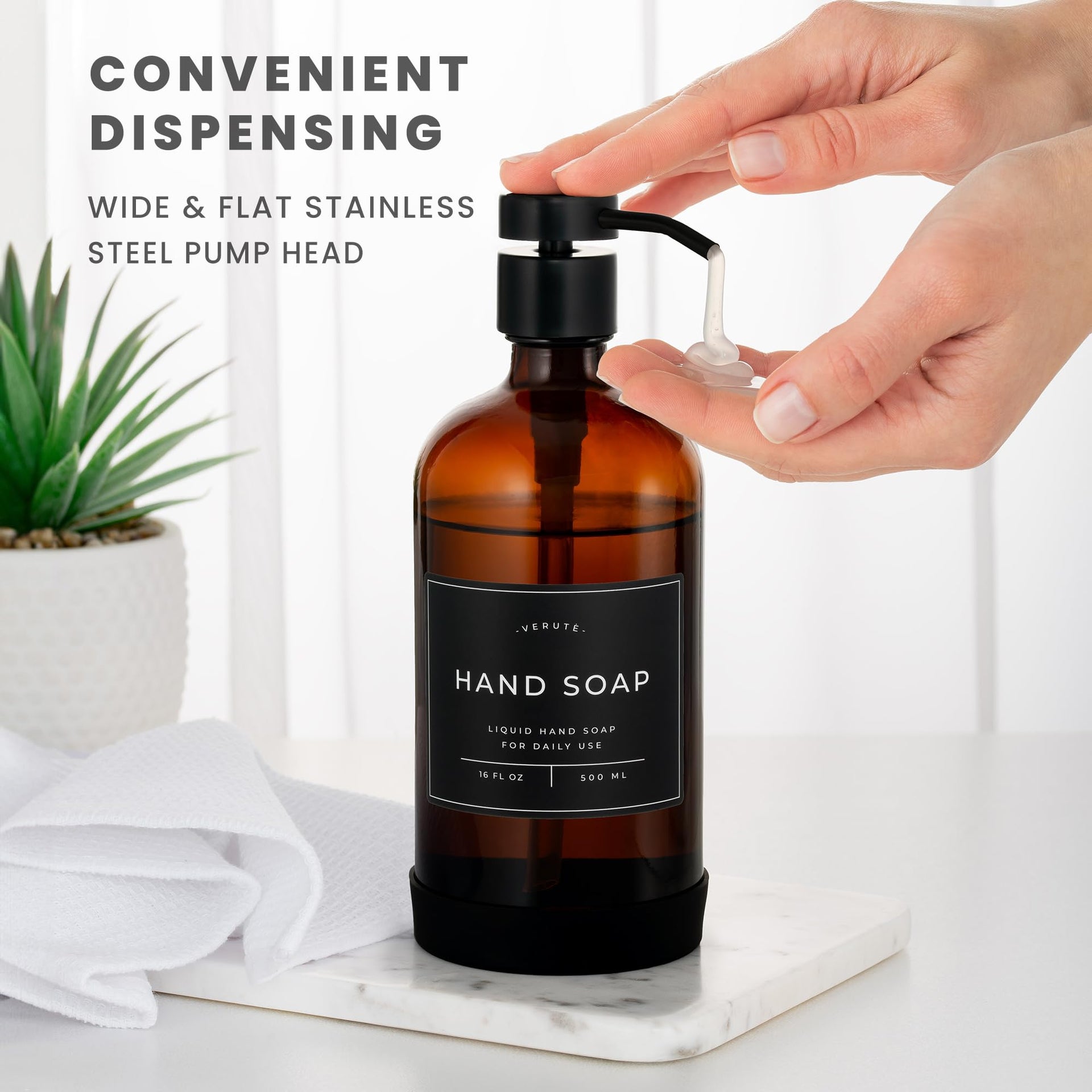 Hand and Dish Soap Dispenser for Kitchen and Bathroom (2 Count)