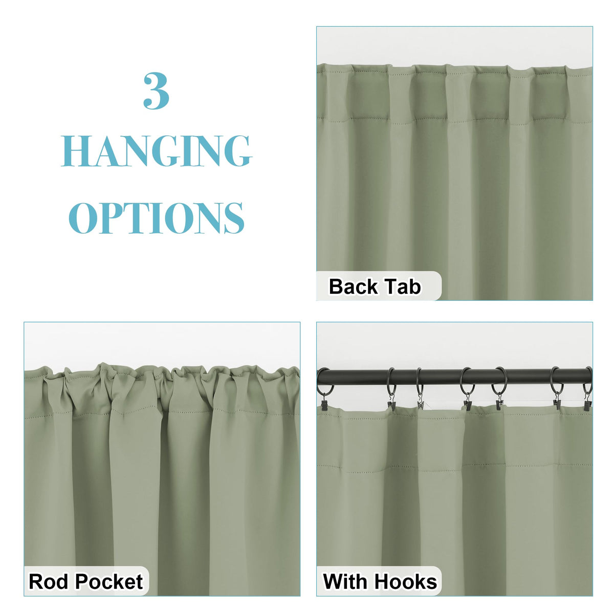 Short Blackout Curtains for Small Window (2 Count)
