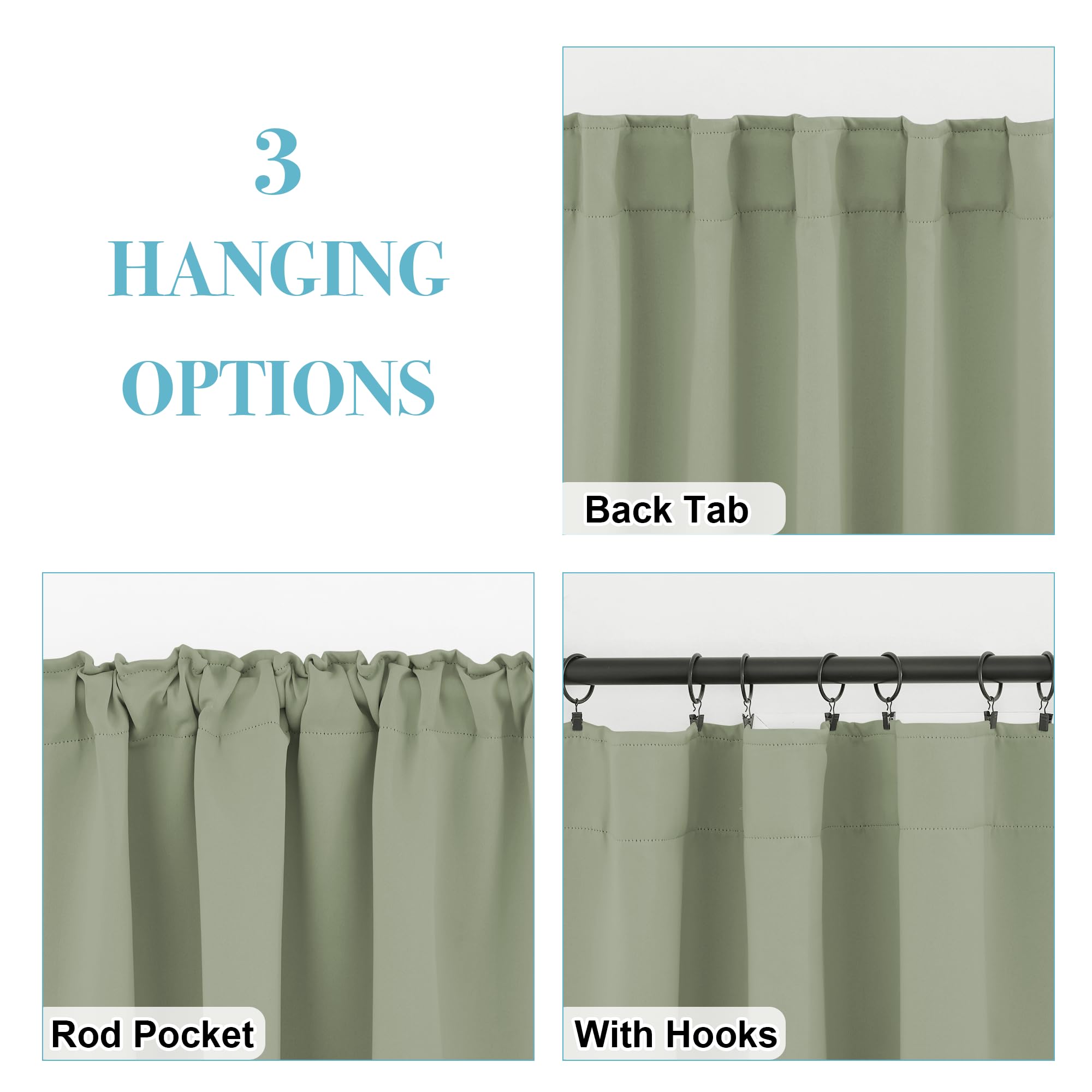 Extra Long Blackout Curtains for Living Room 108 inches Extra Long (2 Count)