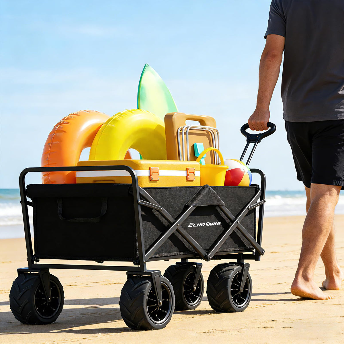 Wagons Carts Foldable Heavy Duty 350L Cap for Camping