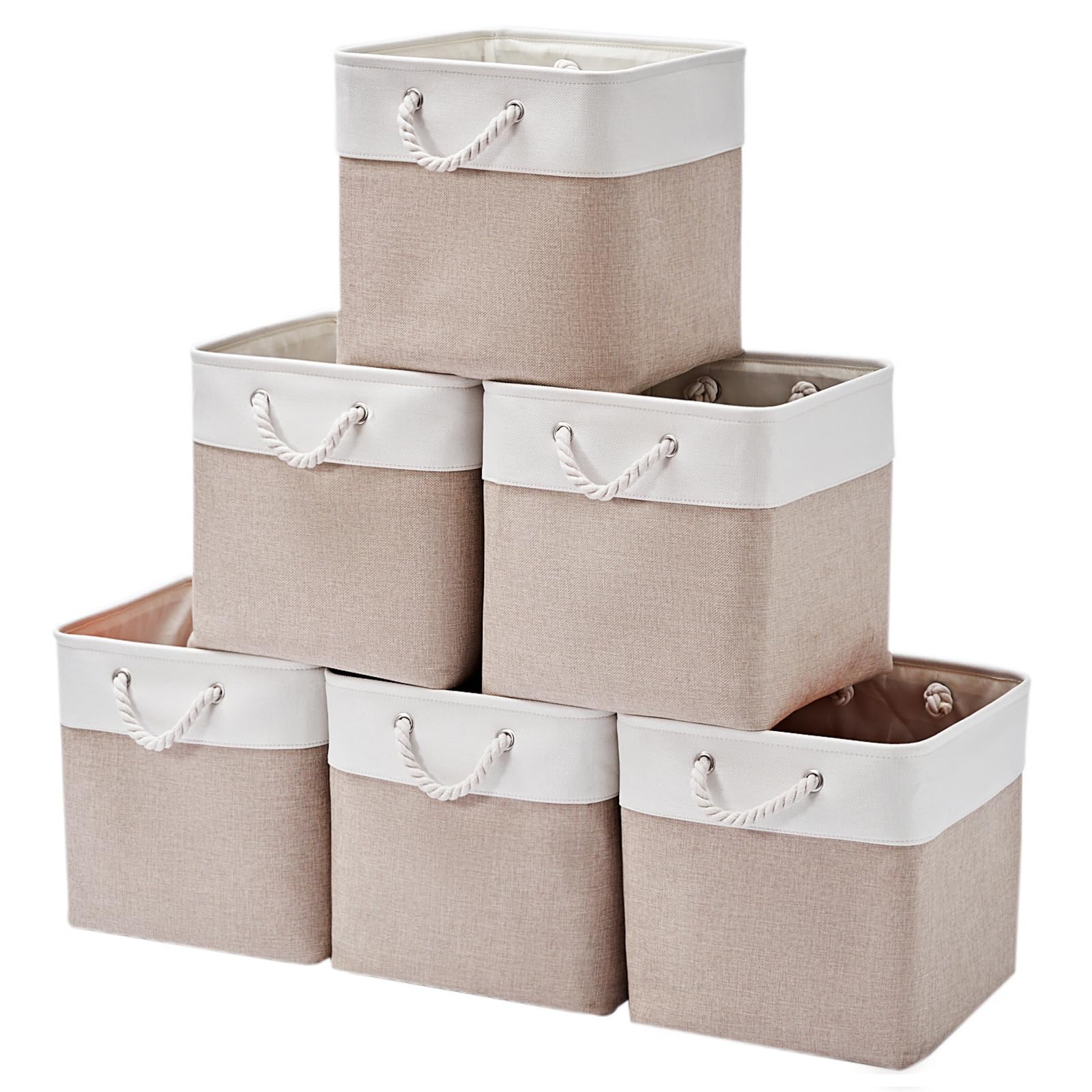 13 Inch 6 Pack Foldable Fabric Storage Cubes with Handles (6 Count)