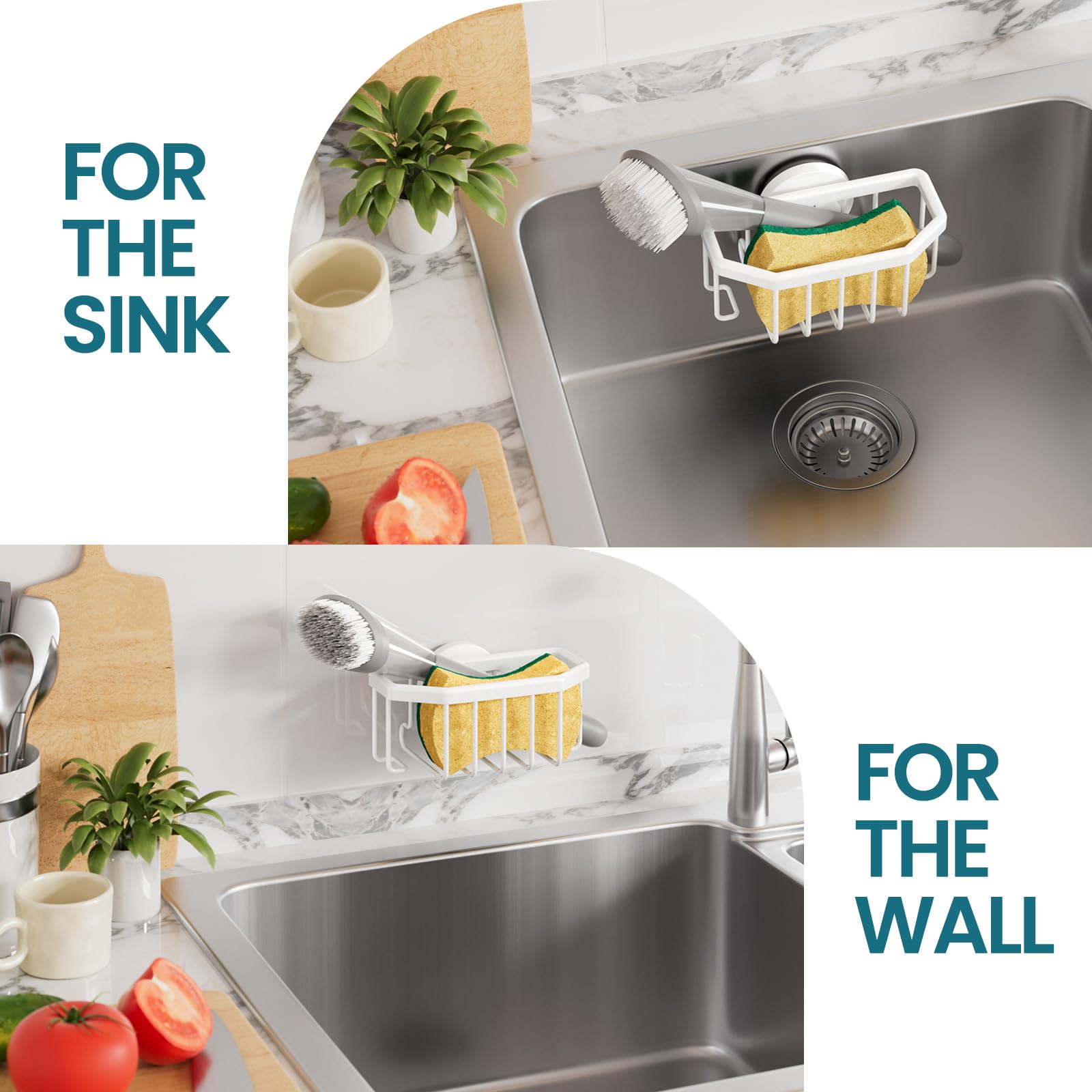 Sponge Holder for Kitchen Sink with Suction Cup