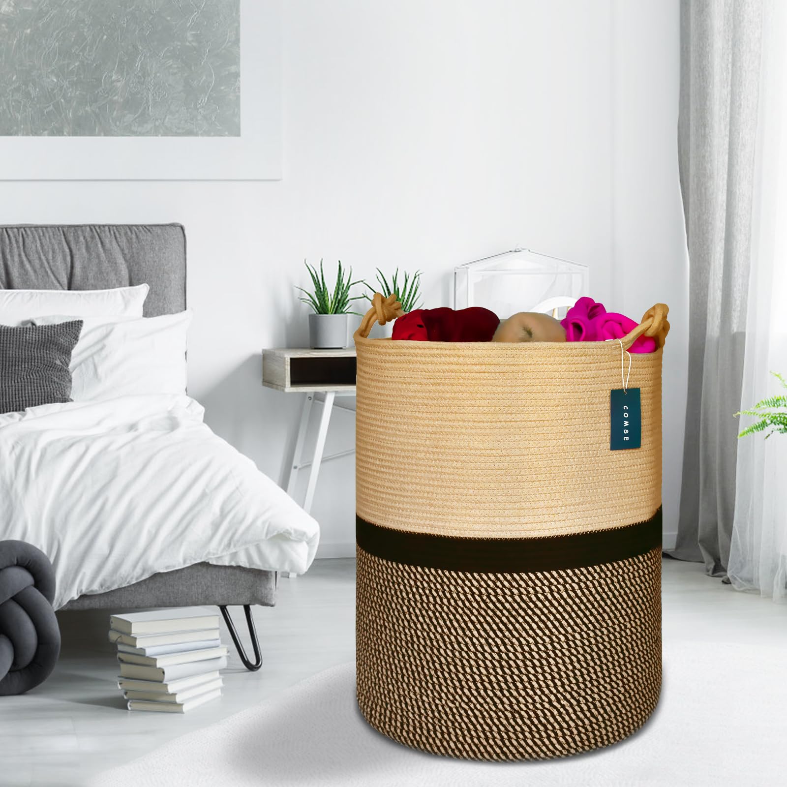 Tall Woven Blanket & Laundry Basket