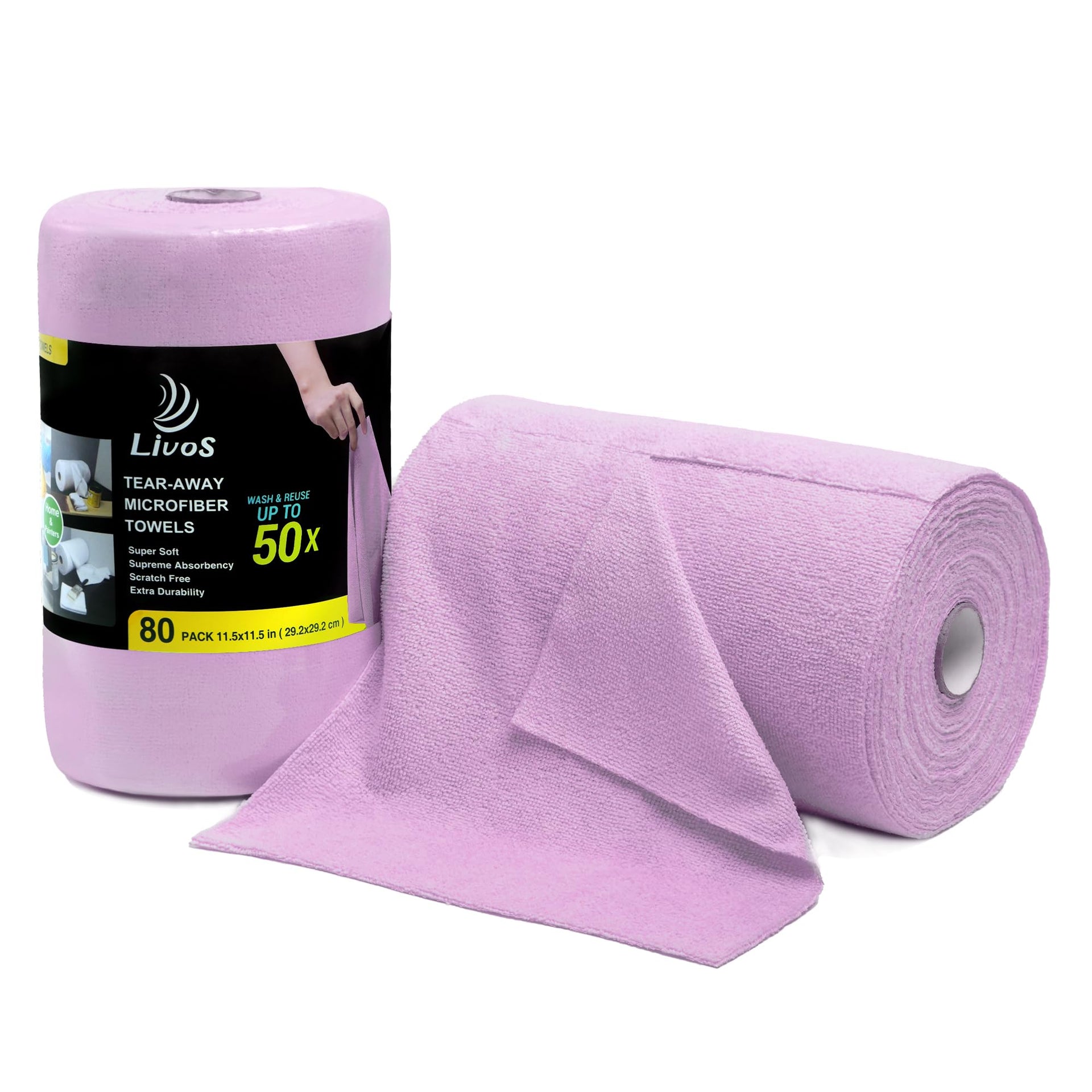 Microfiber Cleaning Cloth Roll (80 Count)