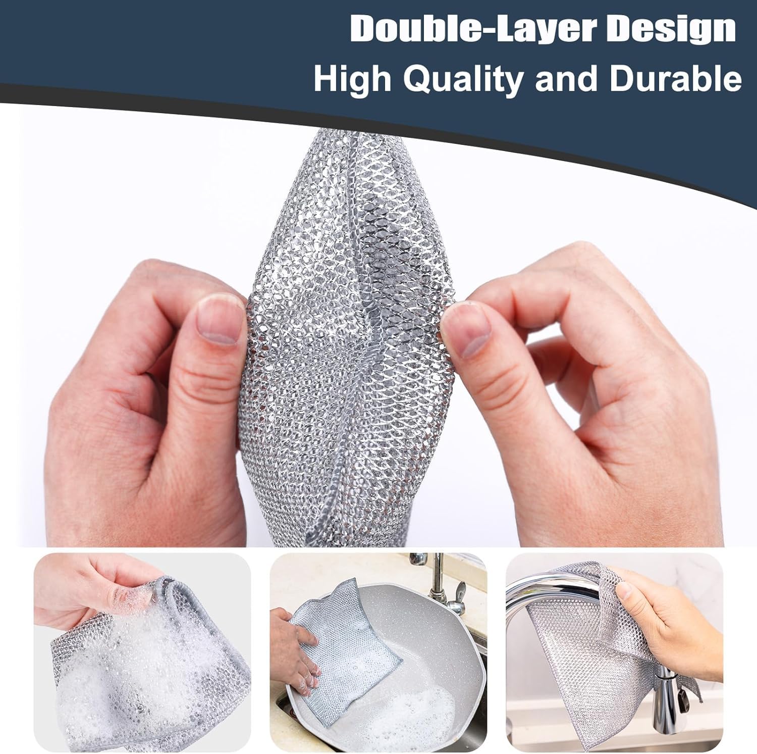 10 Pcs New Upgrade Steel Wire Dishcloth (10 Count)