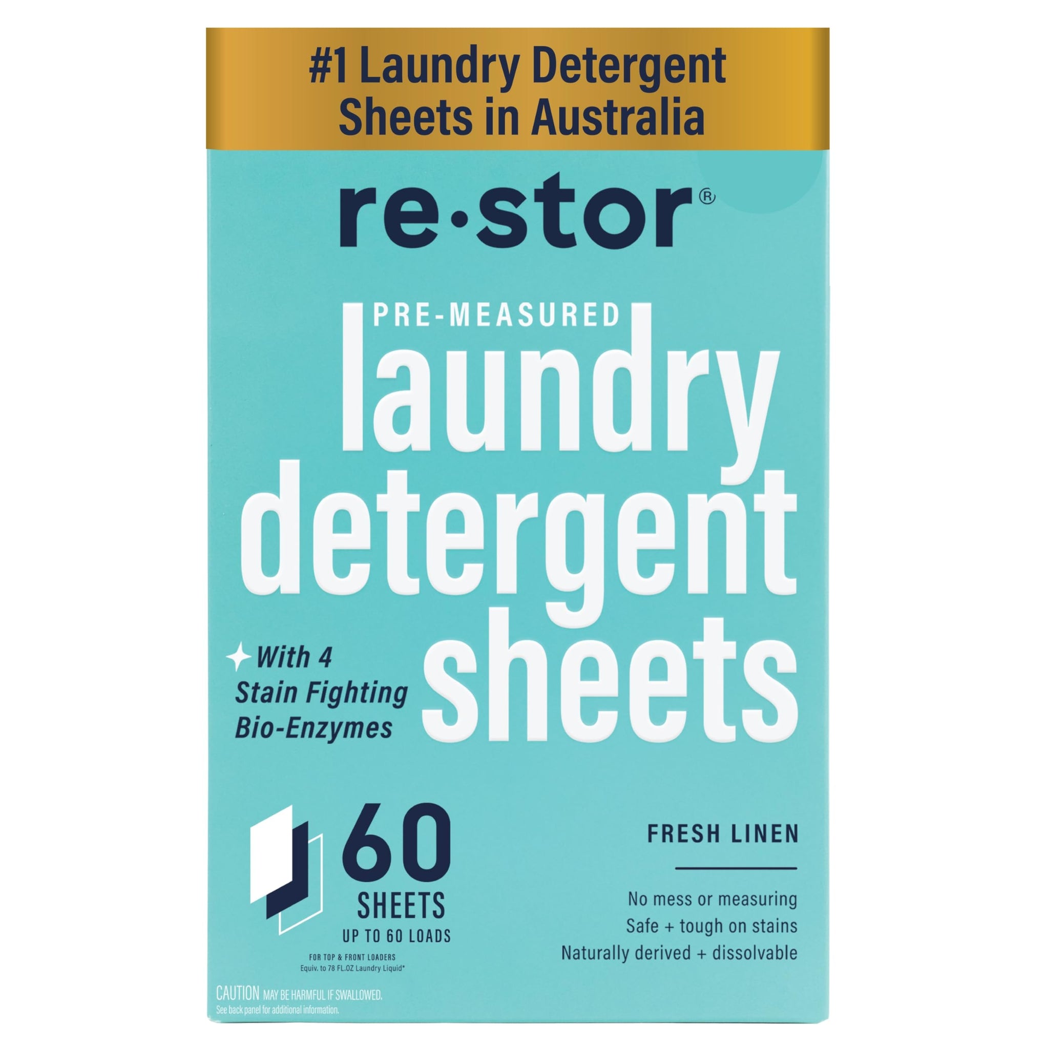 restor Laundry Detergent Sheets Fresh Linen 60 Loads (60 Count)