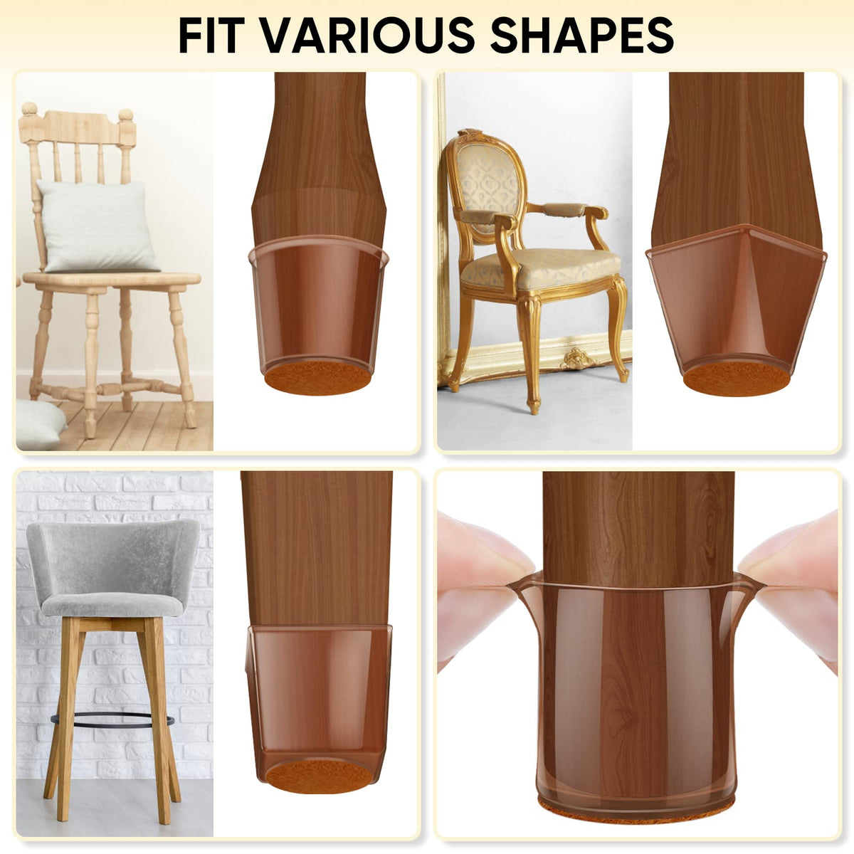 Silicone Chair Leg Floor Protectors (16 Count)