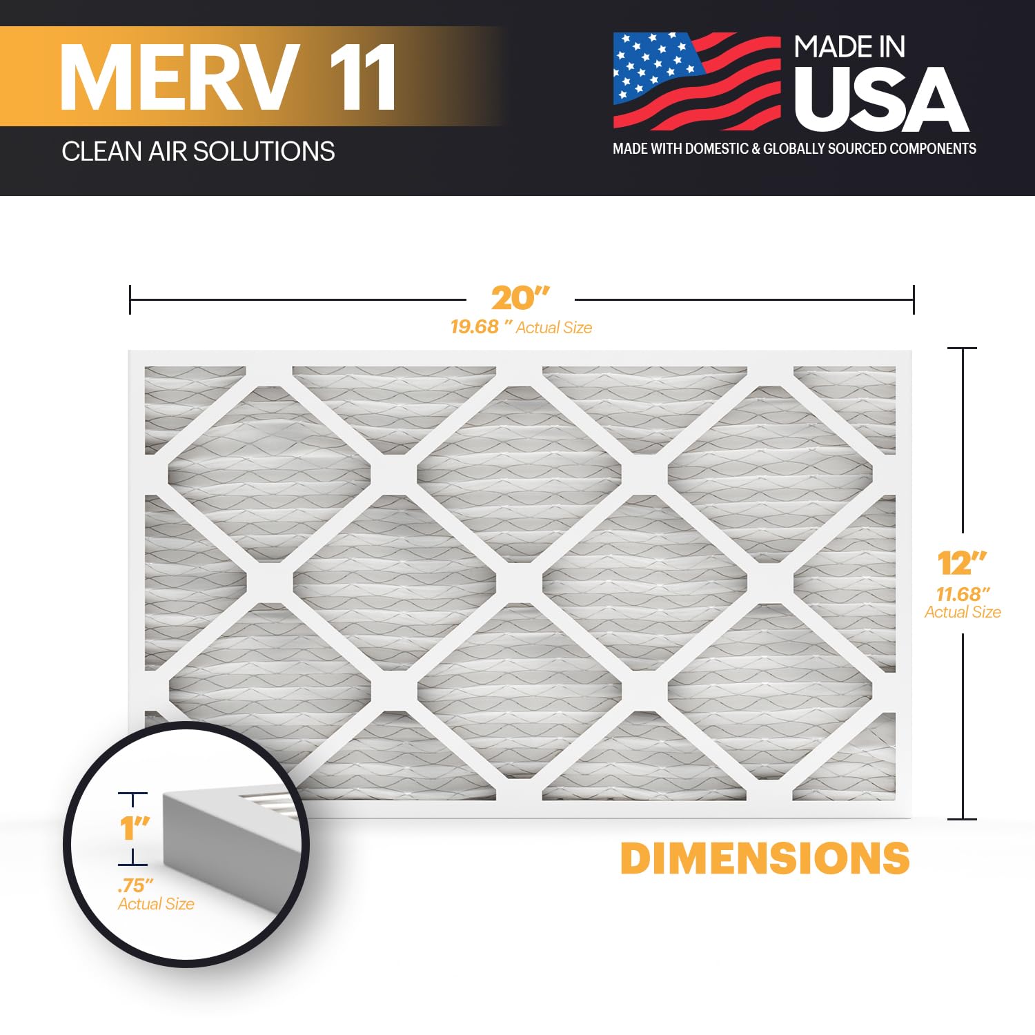 TruFilter 12x20x1 Air Filter MERV 11 (6 Count)