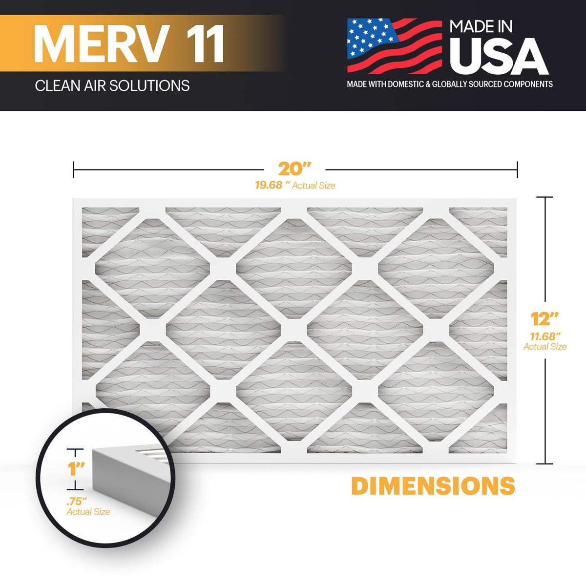 TruFilter 12x20x1 Air Filter MERV 11 (6 Count)