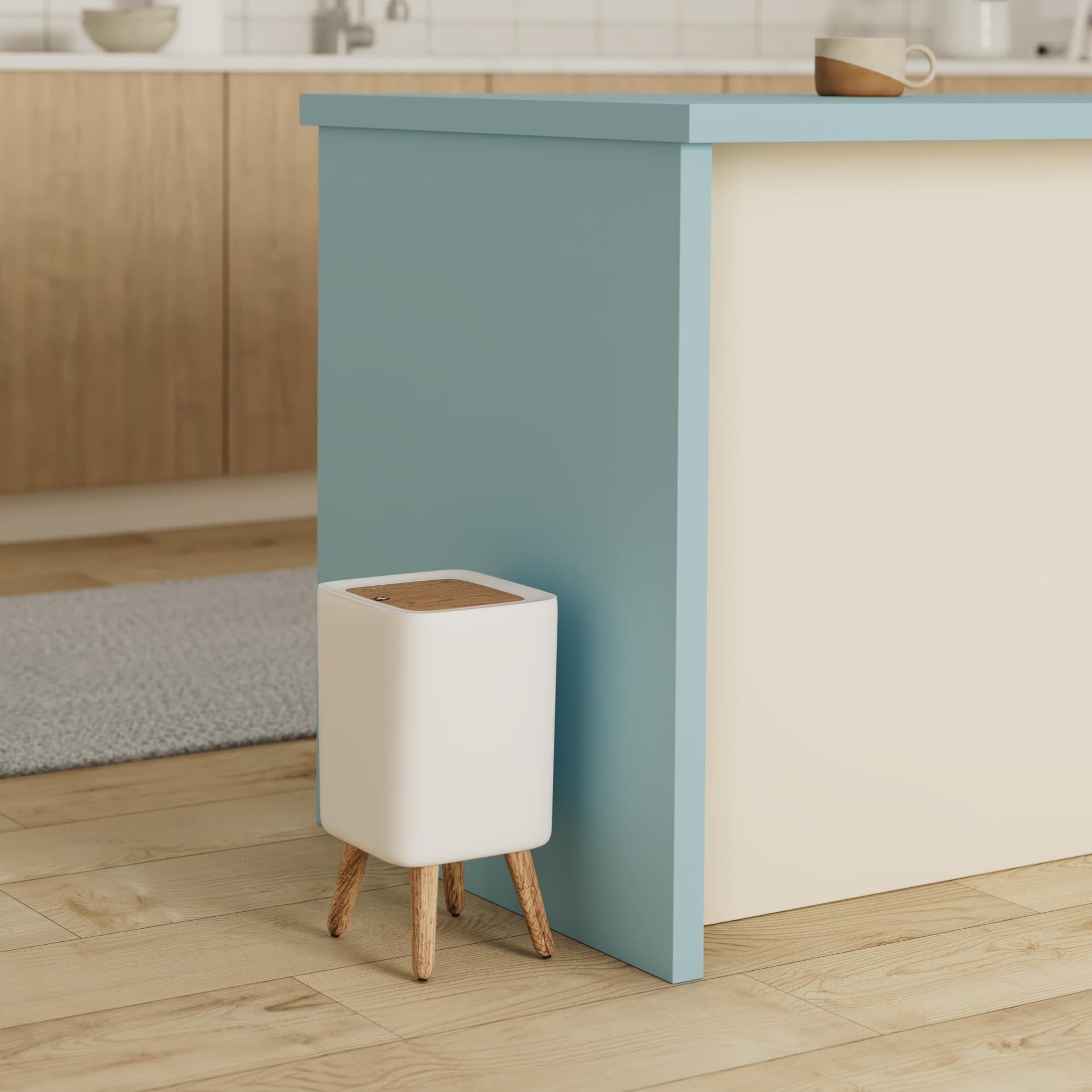 Mini White Plastic Trash Can