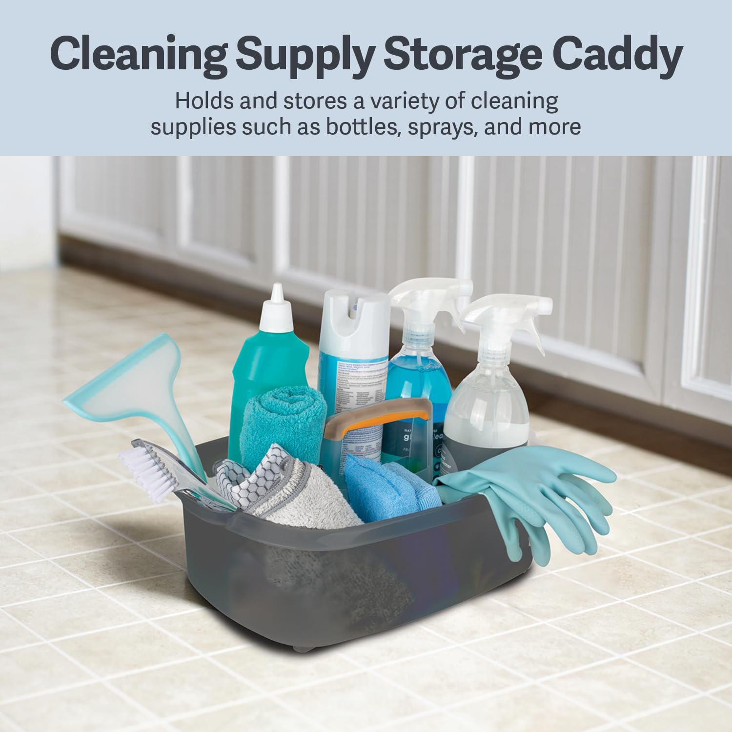Cleaning Storage Caddy with Handle Plastic Multipurpose Organizer