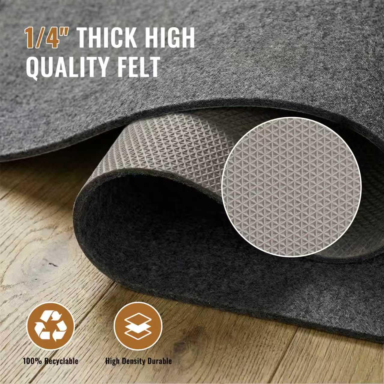 Felt Rug Pad 6 x 9 Ft Rubber Non