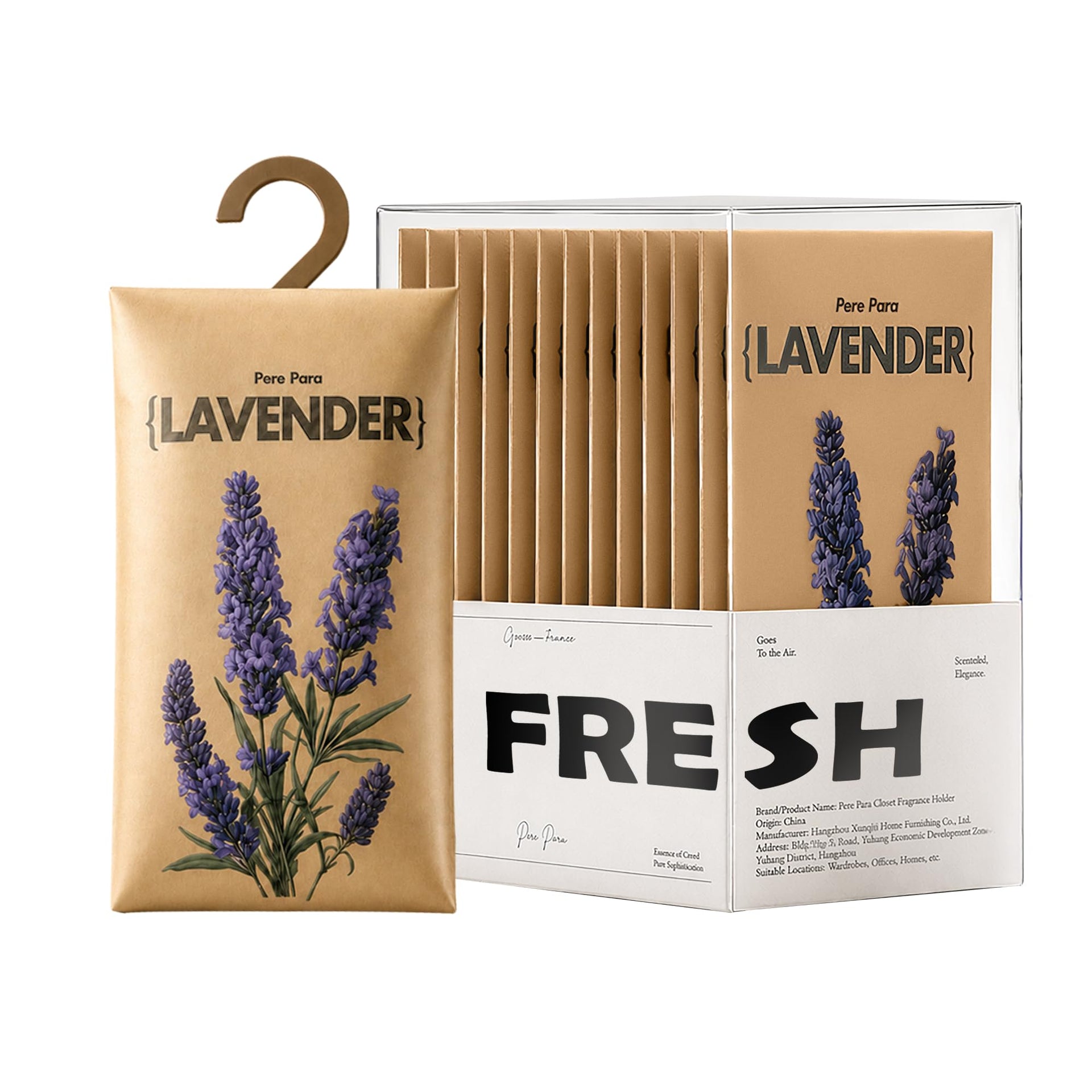 12 Pack Lavender Scented Sachets for Closet and Drawer (12 Count)