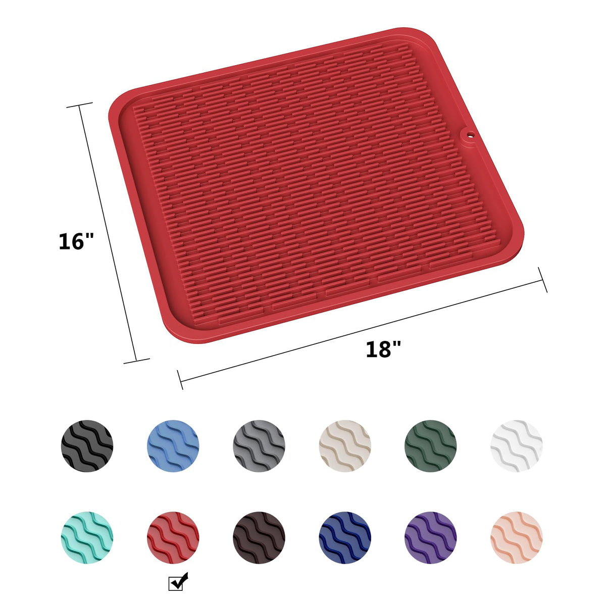 Oversized Silicone Dish Drying Mat for Kitchen