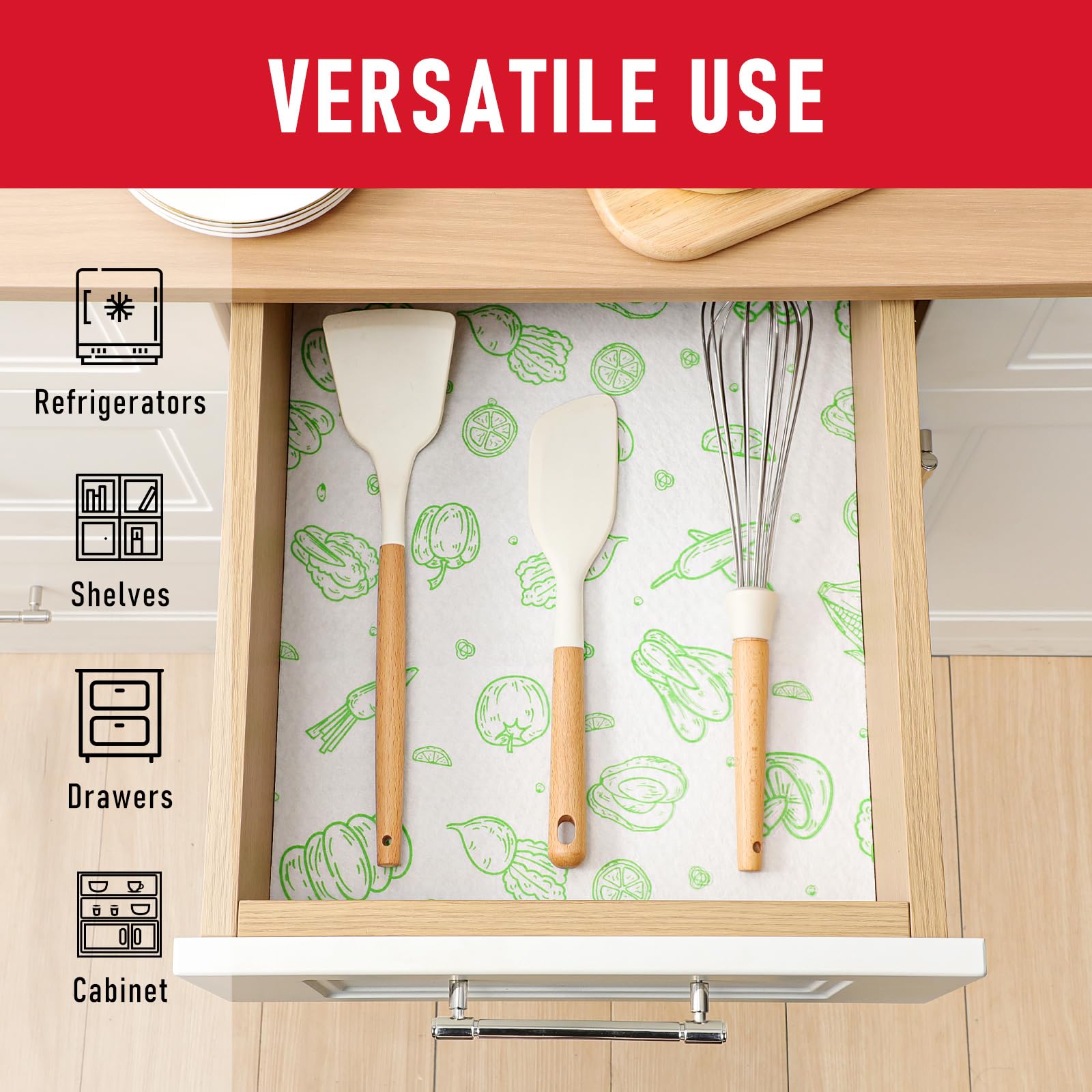 12 Pack Refrigerator Shelf Liners for French Door Fridge