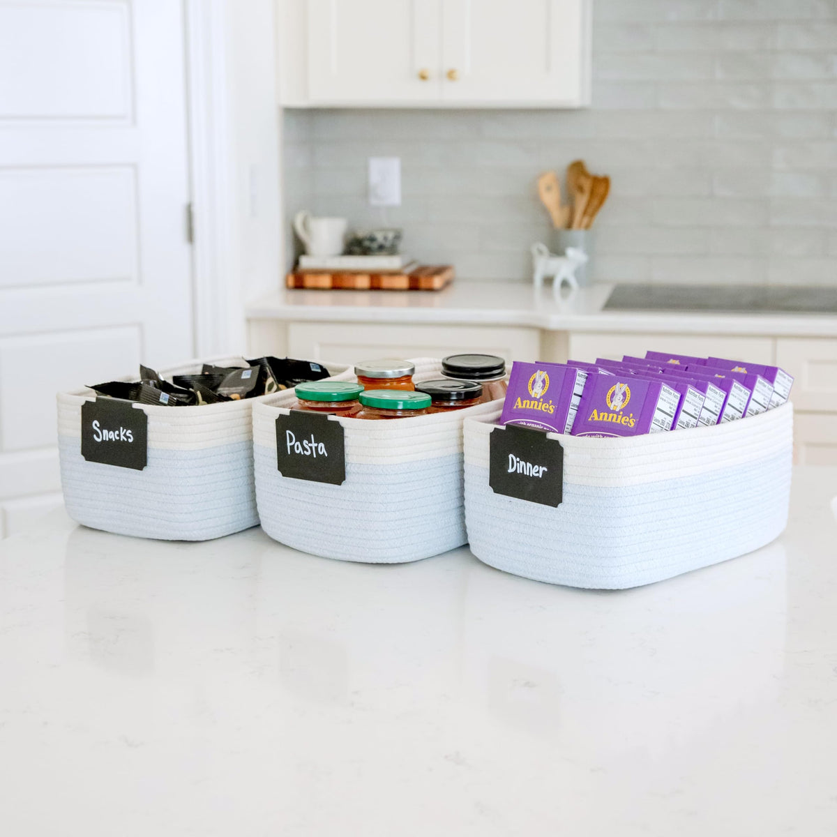13.5”x8.5”x5.5” Rectangle Storage Baskets for Shelves 3 Pack (3 Count)