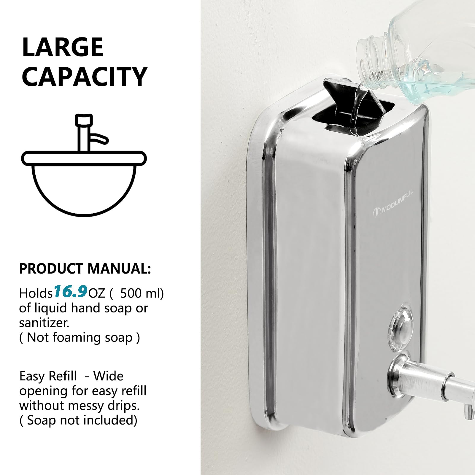 Stainless Steel Soap Dispenser for Home