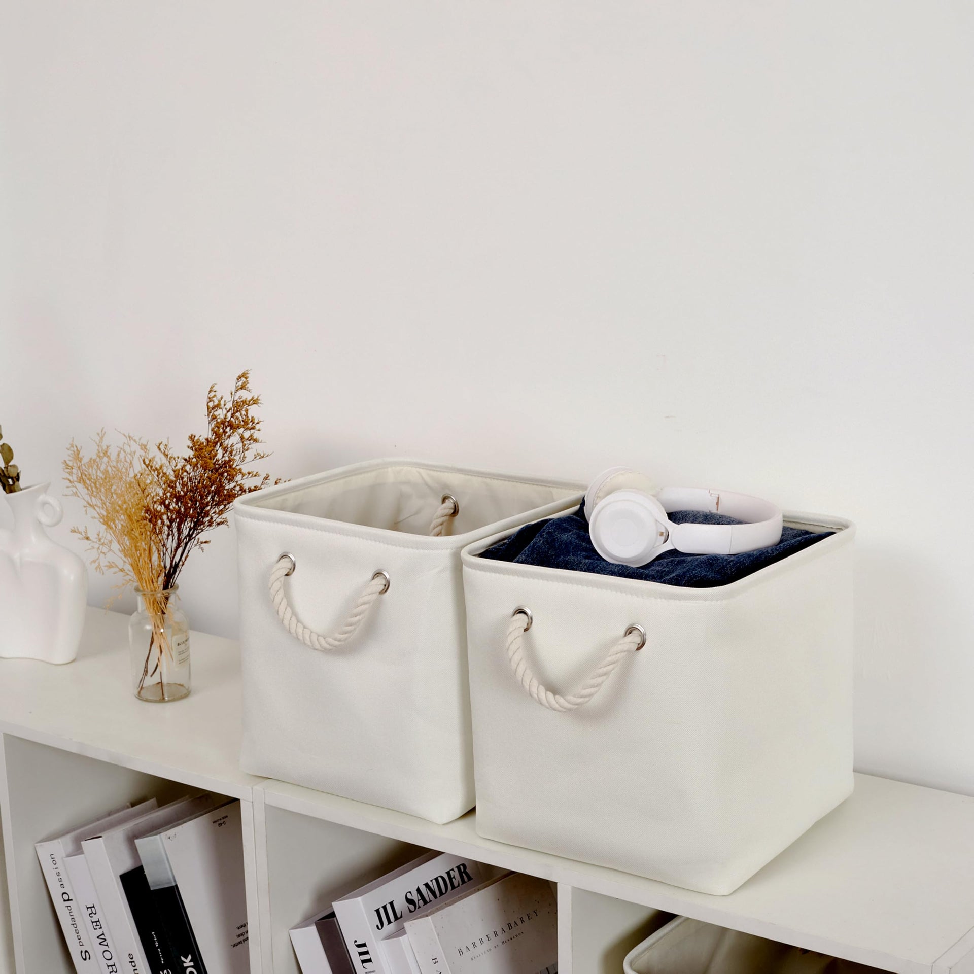 11 Inch 6 Pack Cube Storage Bins with Handles (6 Count)