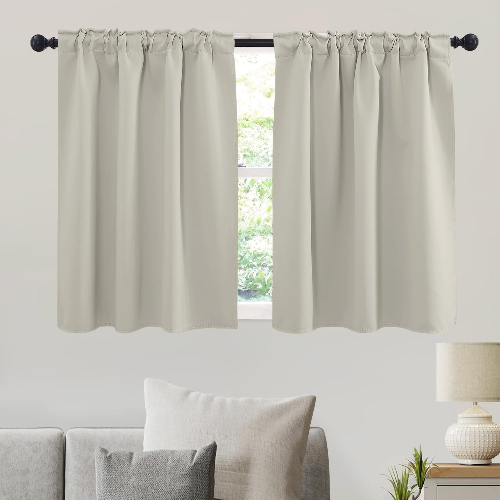 Small Window Curtains for Kitchen Bathroom Cafe RV Camper (2 Count)