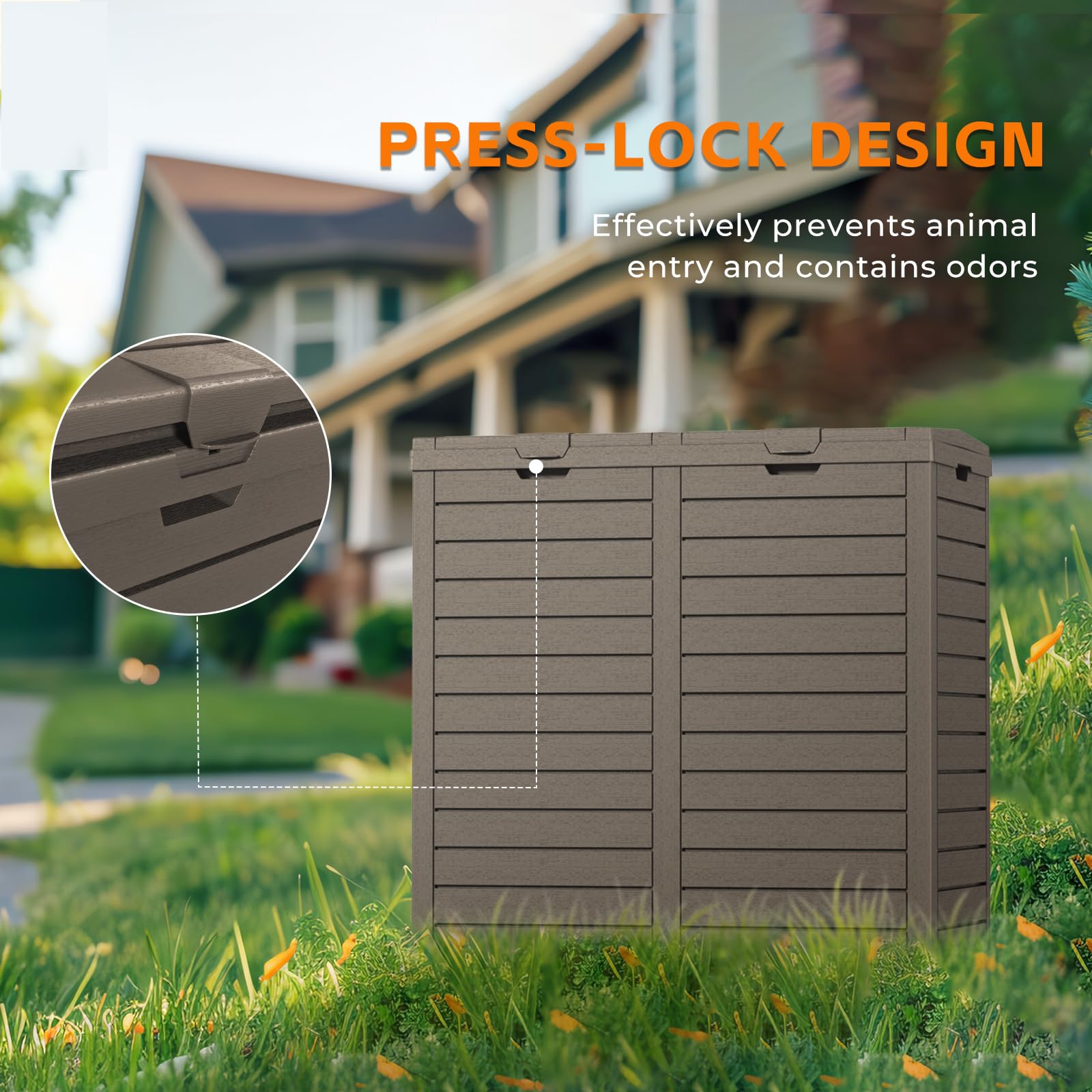 62 Gallon Outdoor Trash Can with lid
