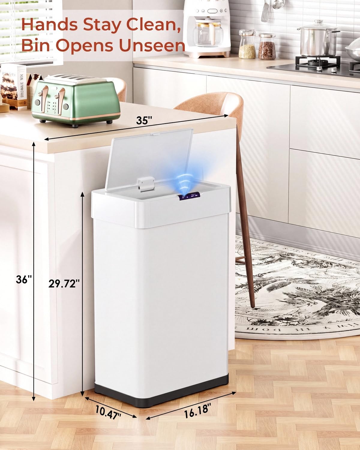 18.5 Gallon Motion Sensor Trash Can