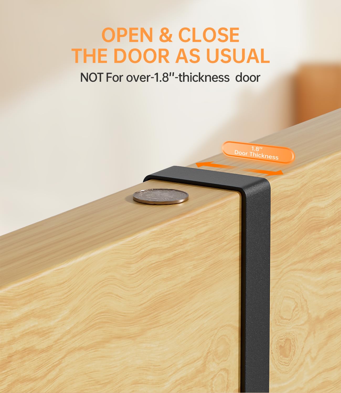 Broom Holder Over The Door with Hooks