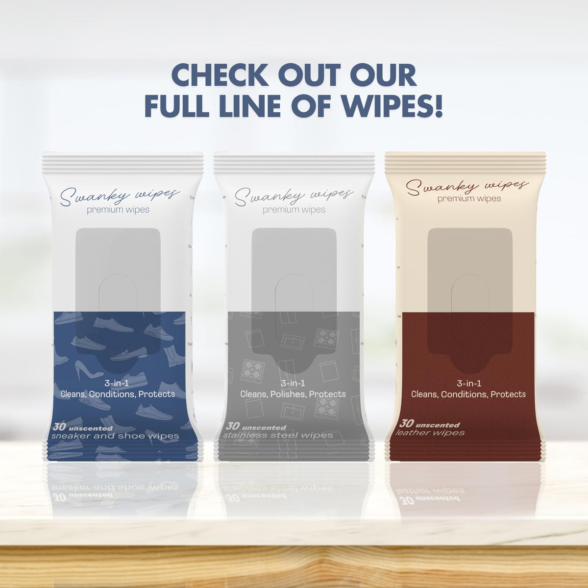 Swanky Leather Wipes (60 Count)