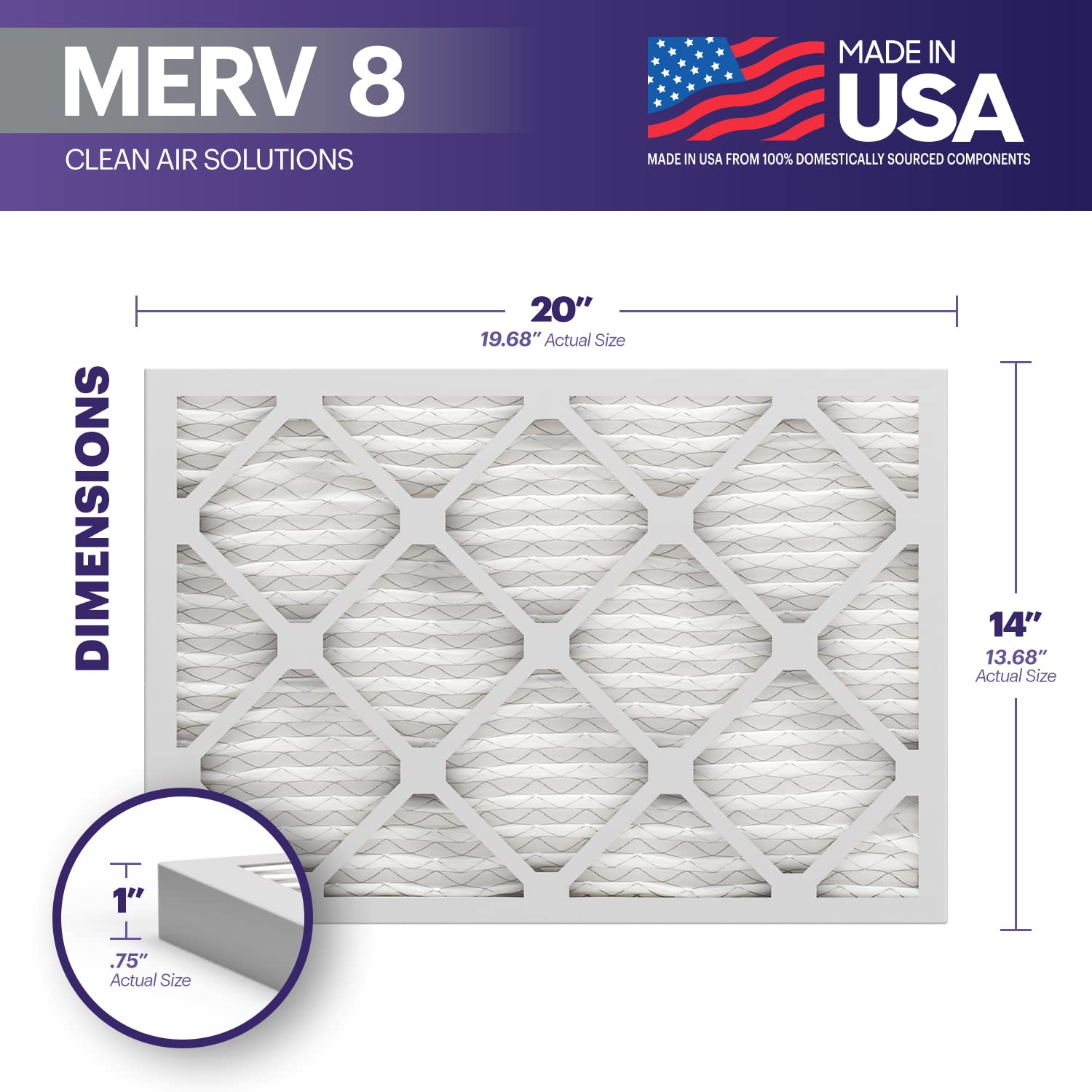 TruFilter 14x20x1 Air Filter MERV 8 (6 Count)