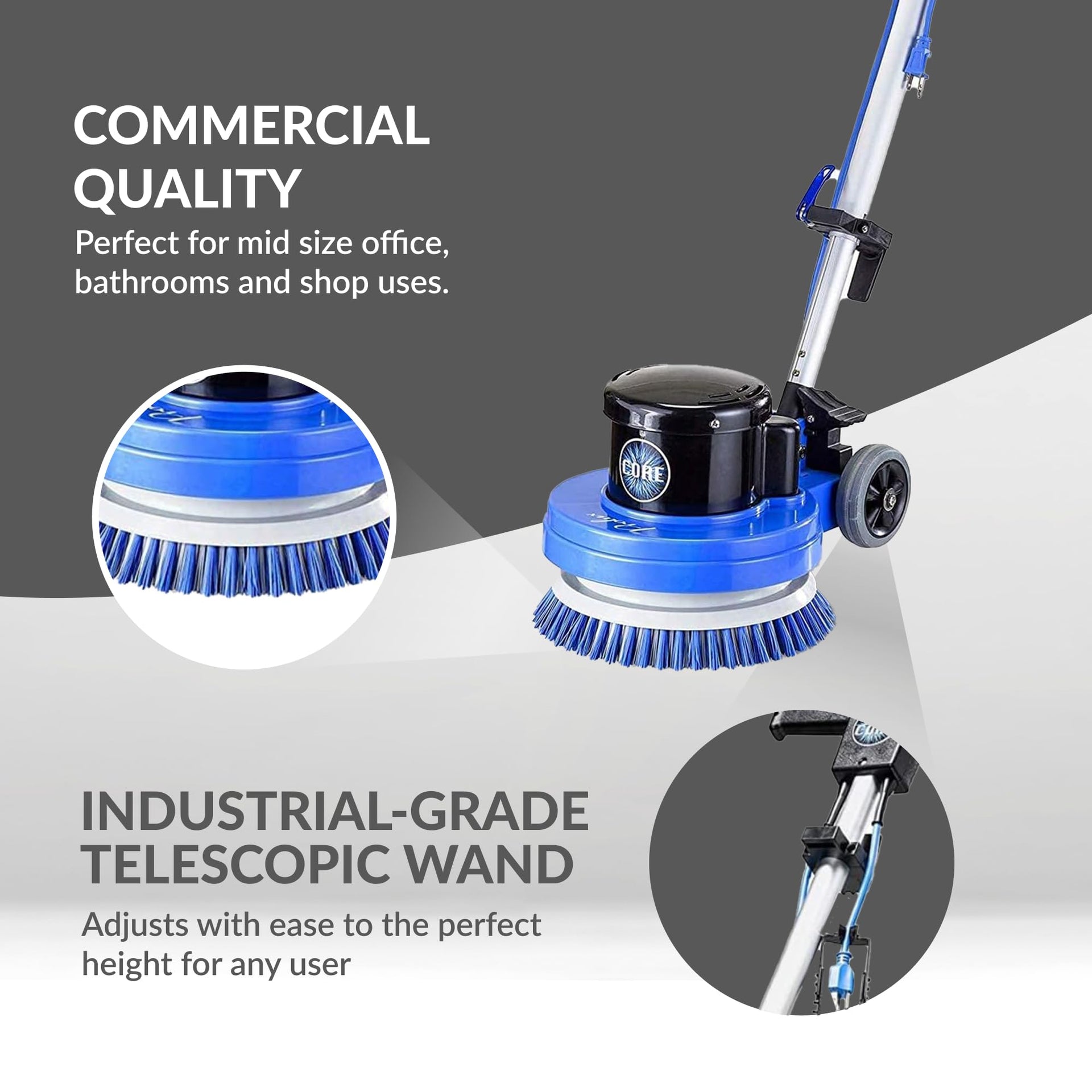 Core 13 inch Electric Floor Buffer Scrubber and Polisher Machine (37 Count)