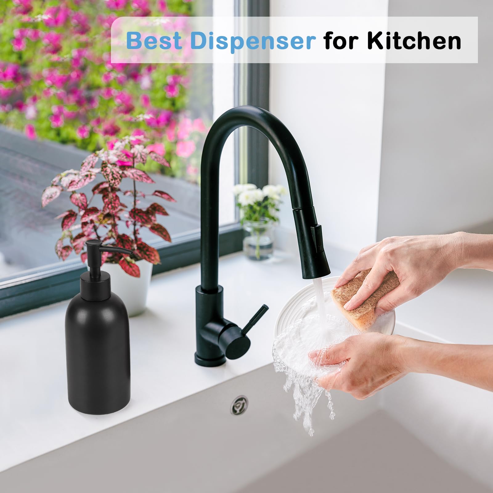 14OZ Hand and Dish Soap Dispenser Set for Bathroom & Kitchen