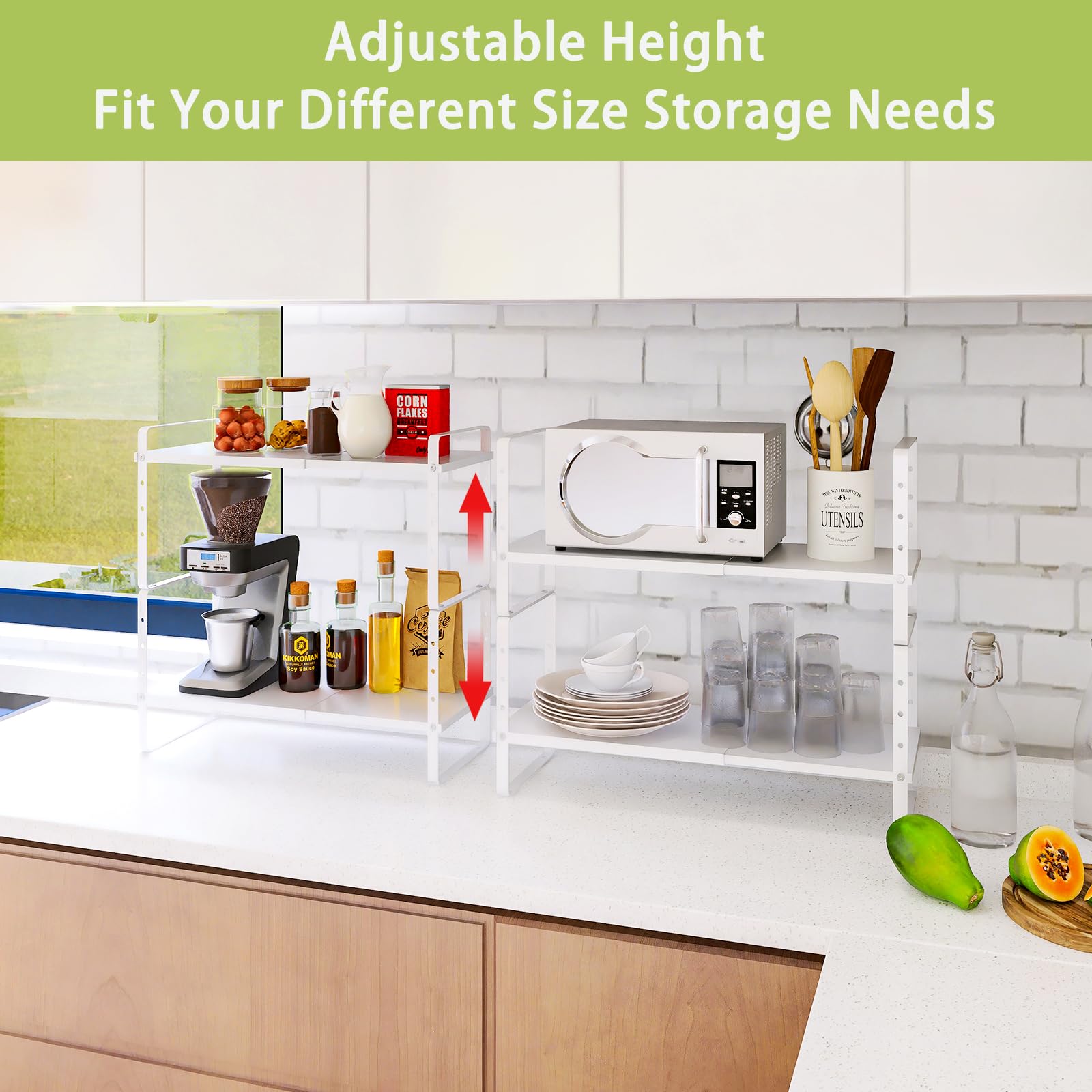Expandable Cabinet Shelf Organizer Rack