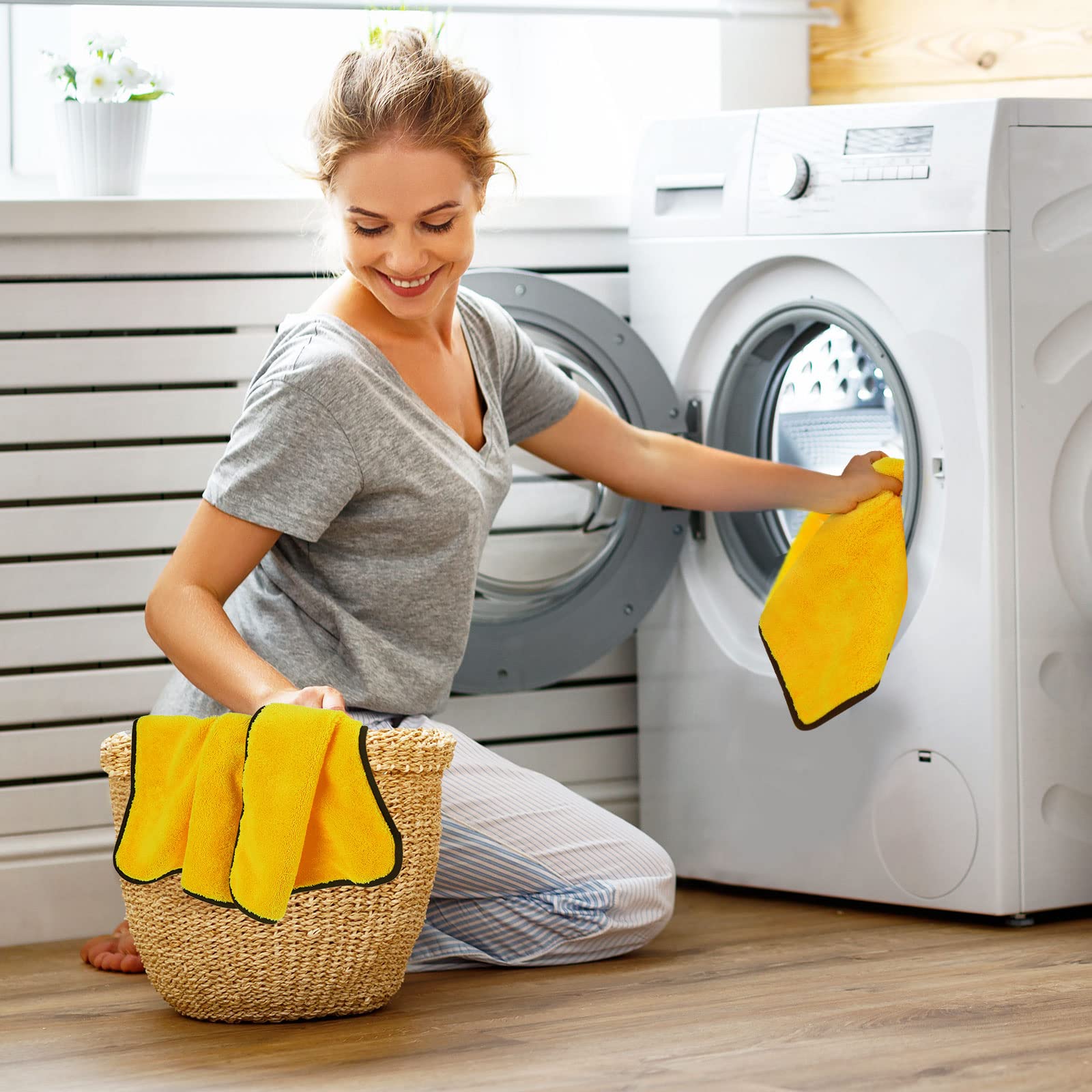 40 Pcs Yellow Microfiber Towels