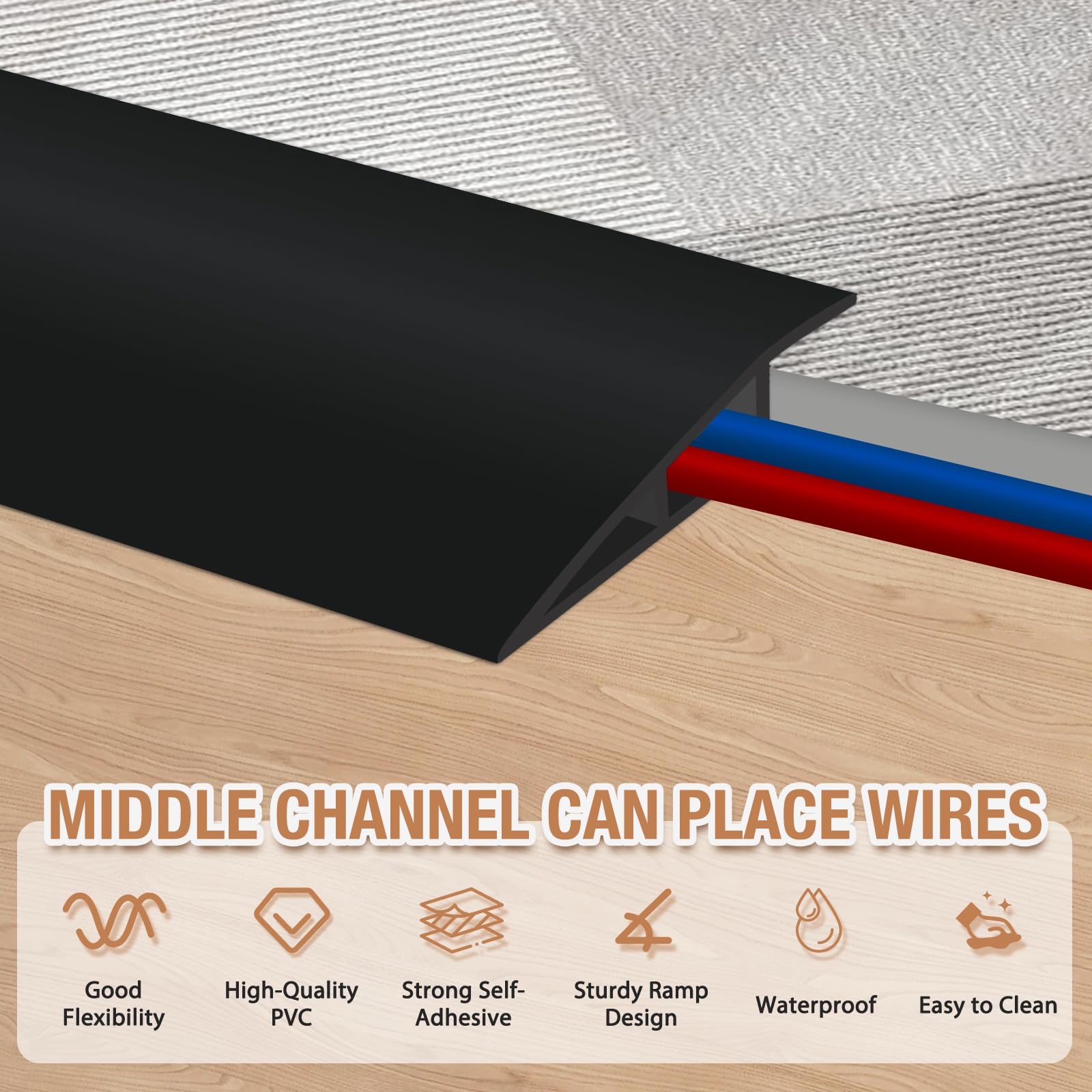 Floor Transition Strip Self Adhesive Vinyl Door Threshold Strip (10 Foot)